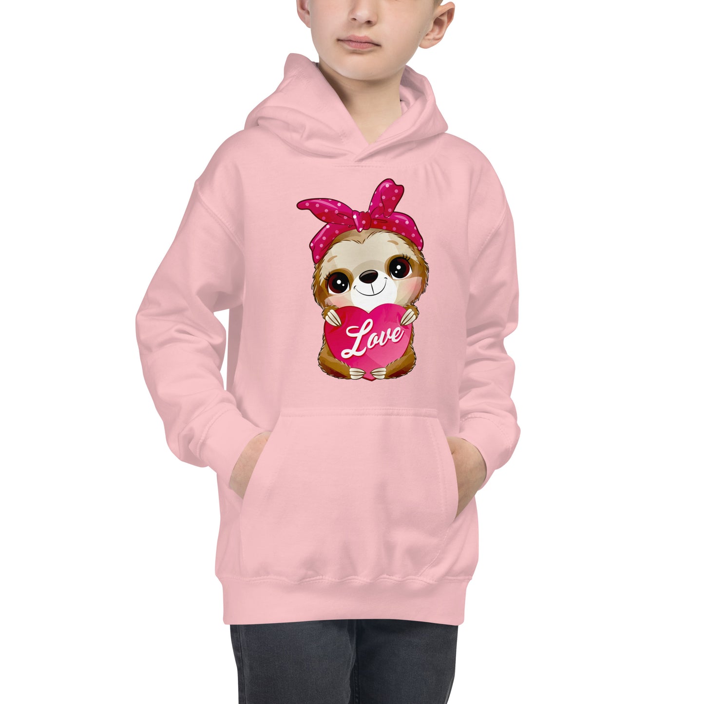 Sloth with Heart Hoodie, No. 0493