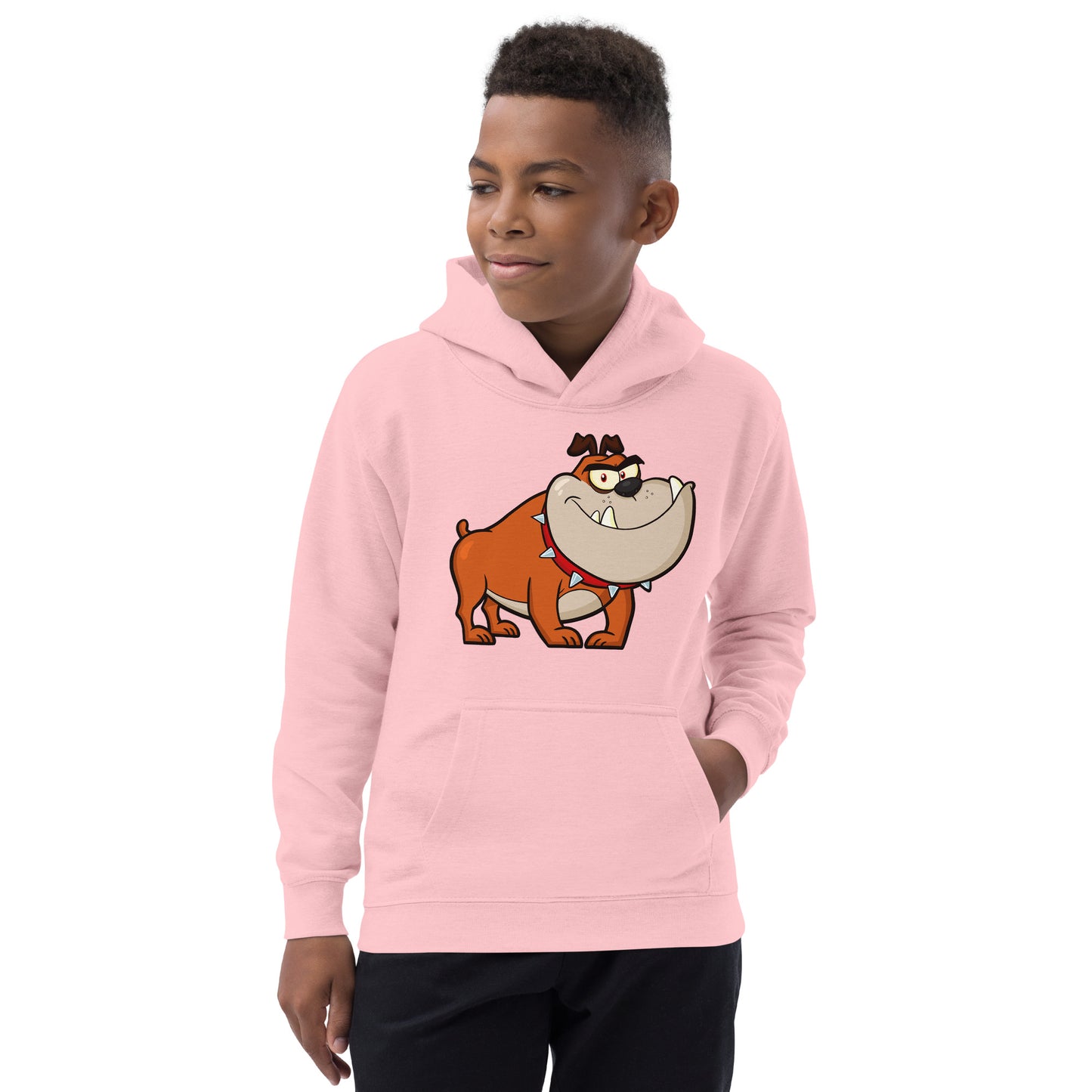 Funny Smiling Bulldog Dog Hoodie, No. 0519