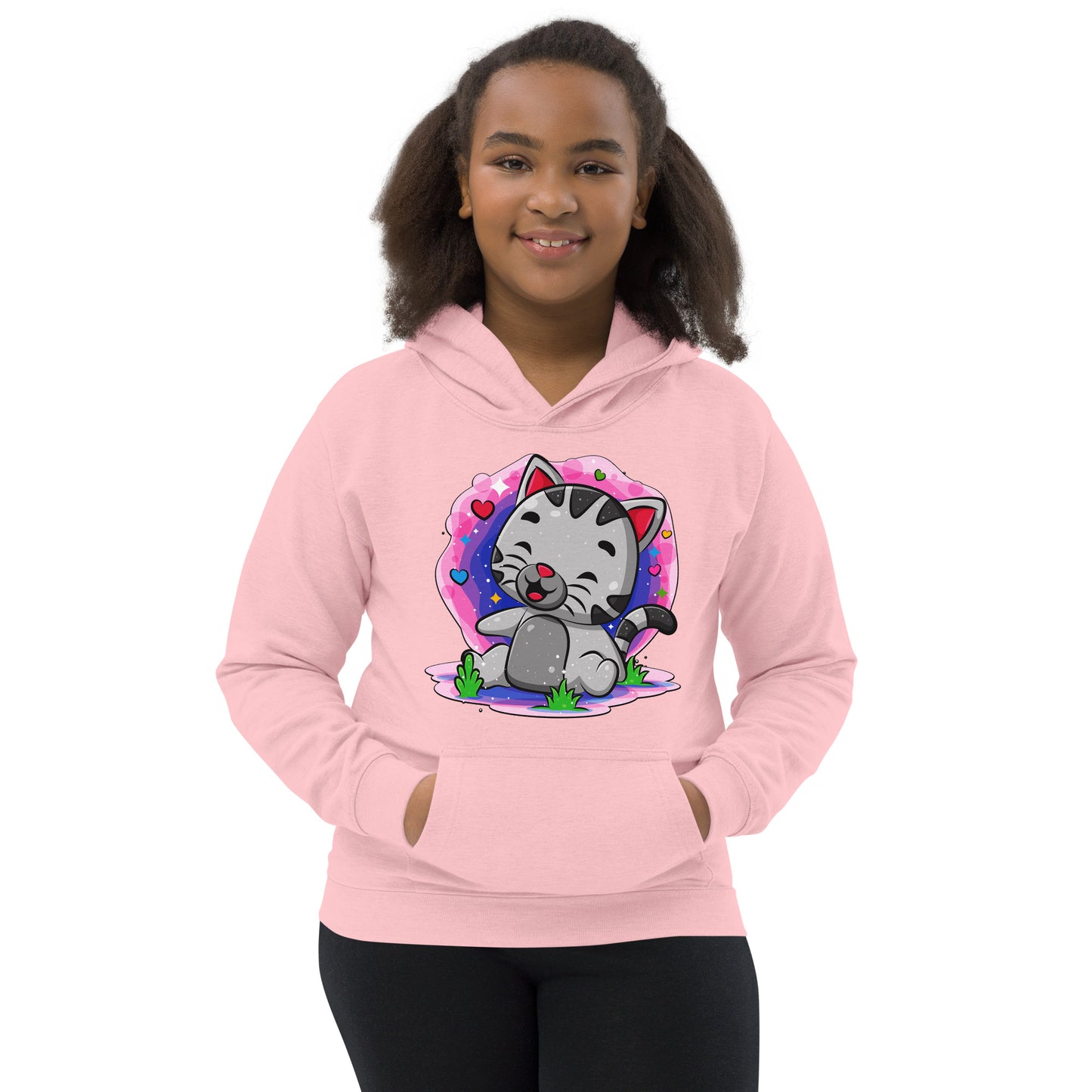 Happy Cat Laughing in the Garden Hoodie, No. 0530