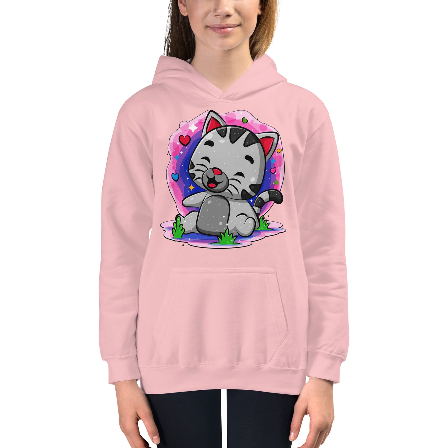 Happy Cat Laughing in the Garden Hoodie, No. 0530