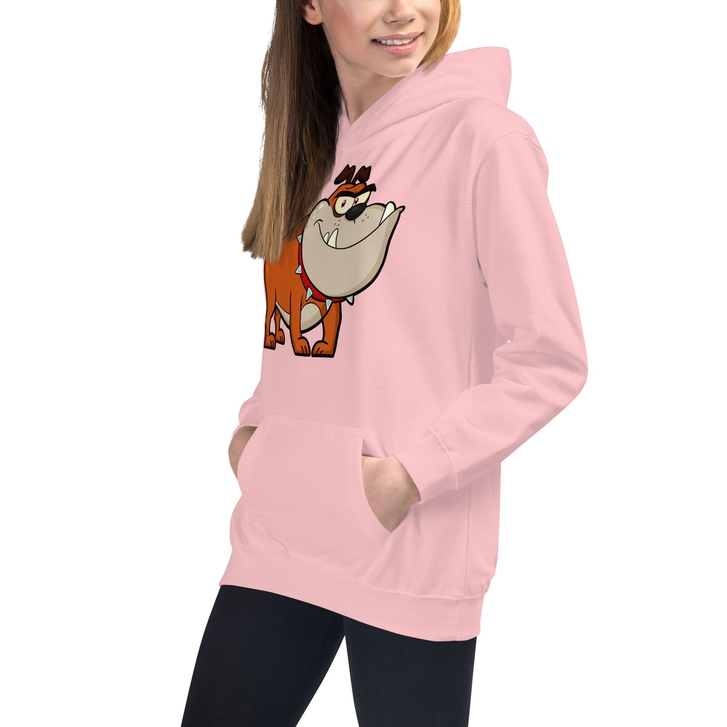 Funny Smiling Bulldog Dog Hoodie, No. 0519