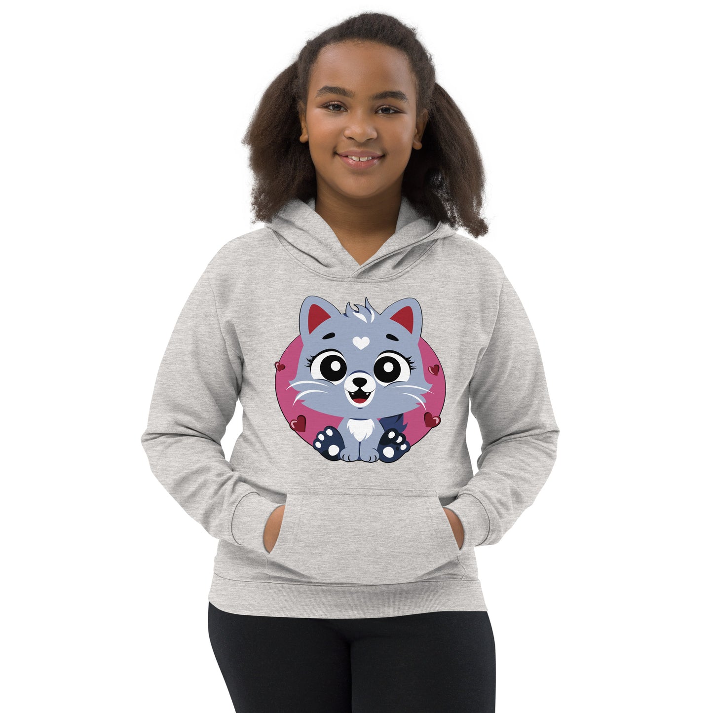 Cute Cat with Big Eyes Hoodie, No. 0165