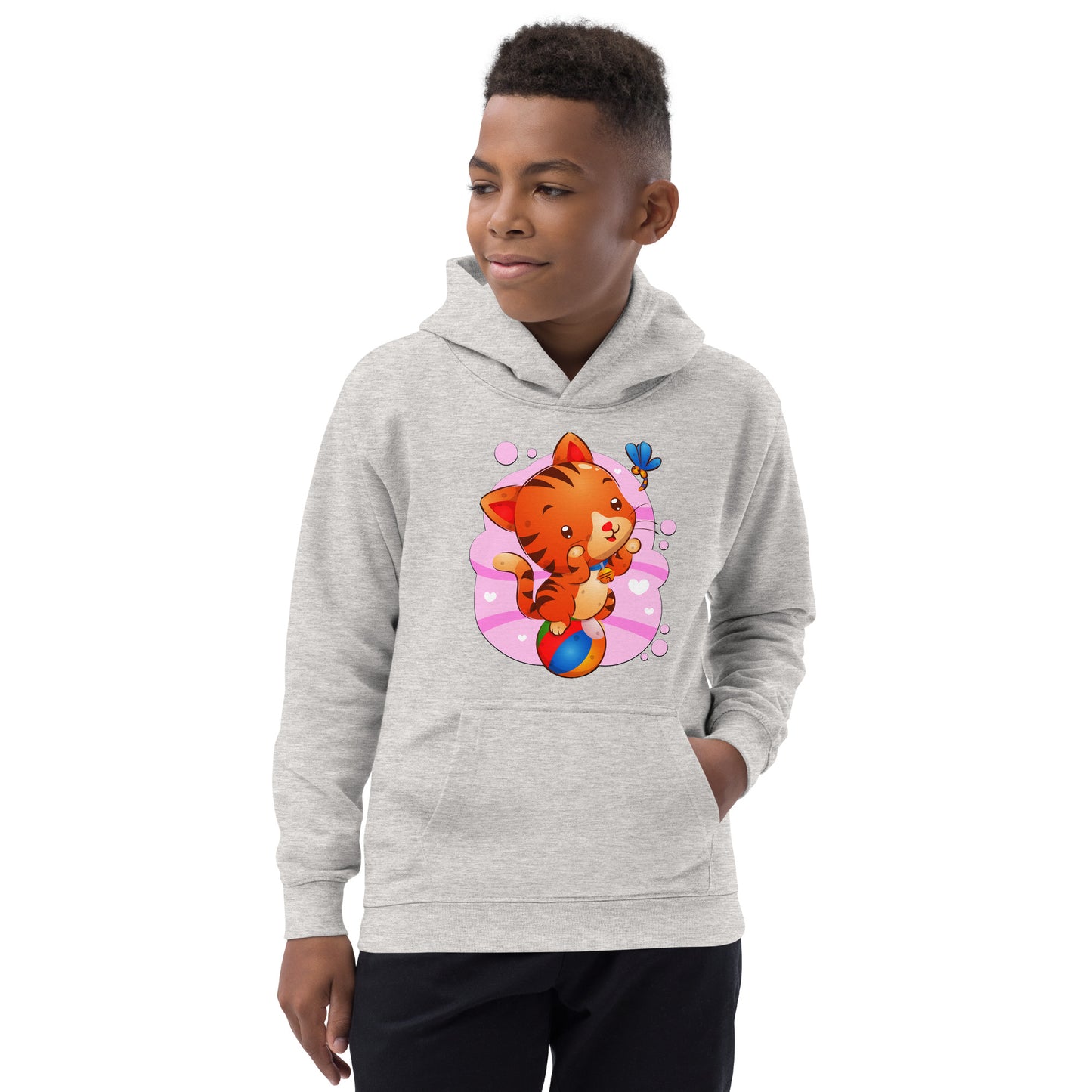 Cute Cat Sitting on Ball Hoodie, No. 0283