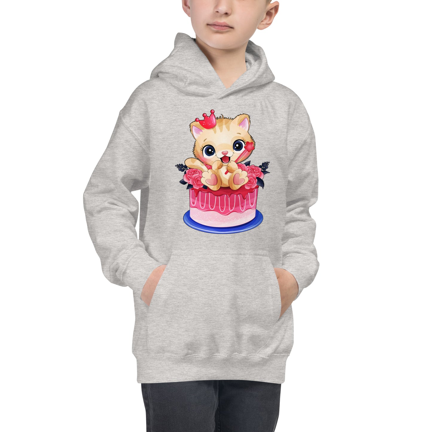 Lovely Baby Kitty Cat Sitting on Cake Hoodie, No. 0465