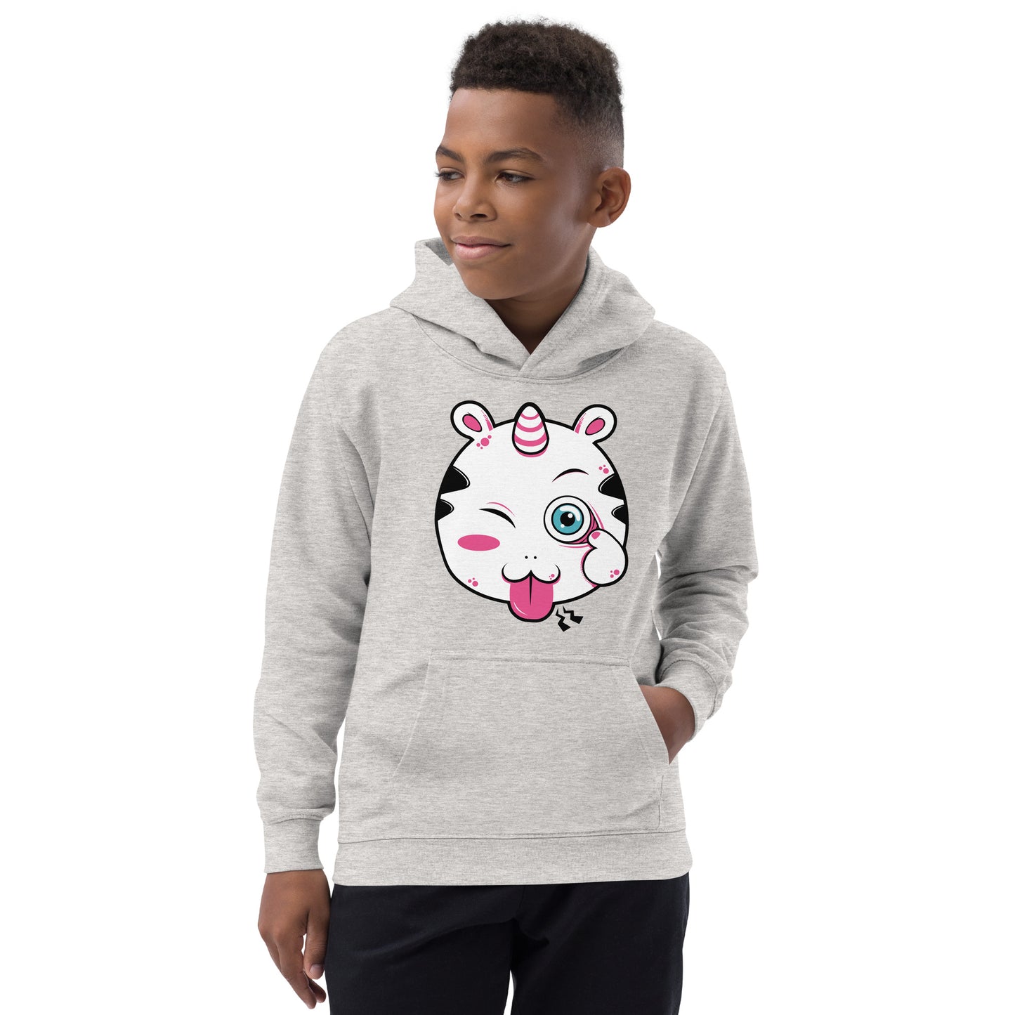 Comic Unicorn Face Hoodie, No. 0053