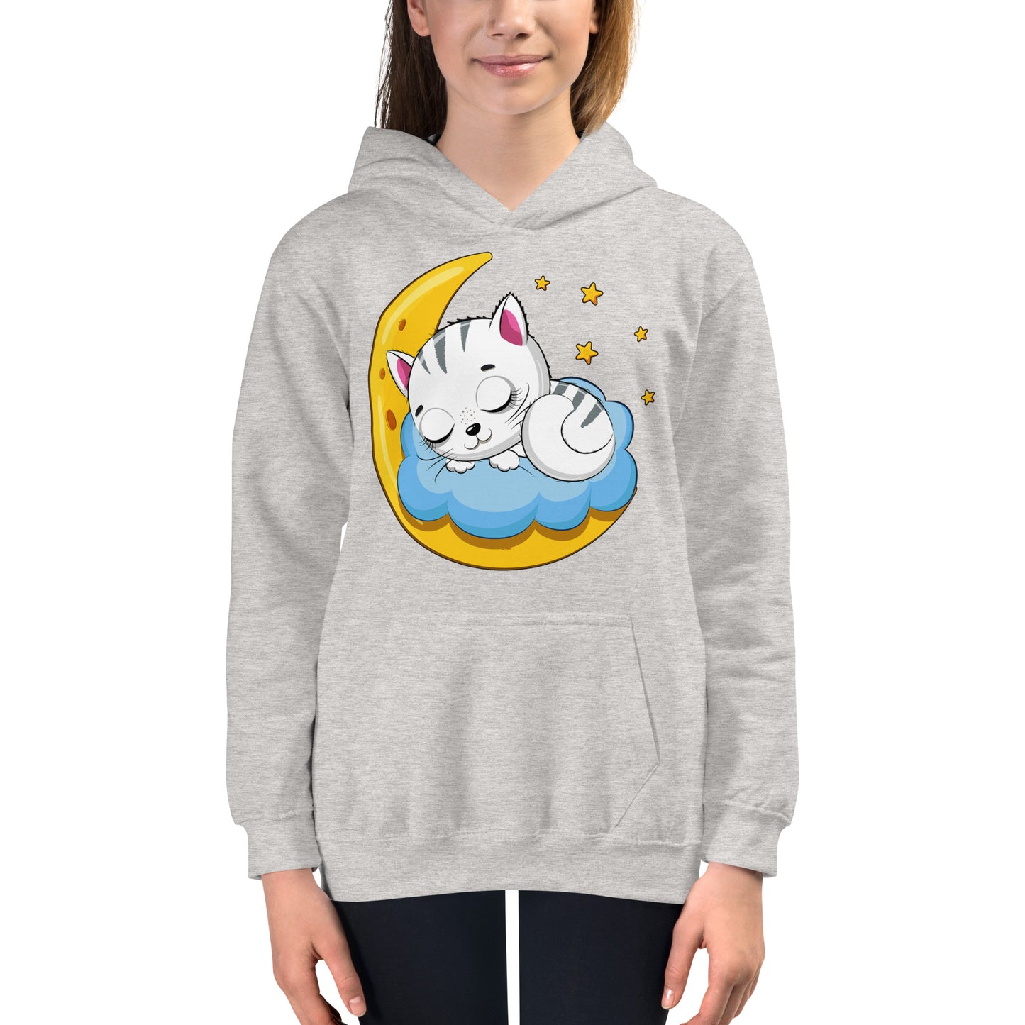 Cute Baby Cat Sleeping on the Clouds Hoodie, No. 0271