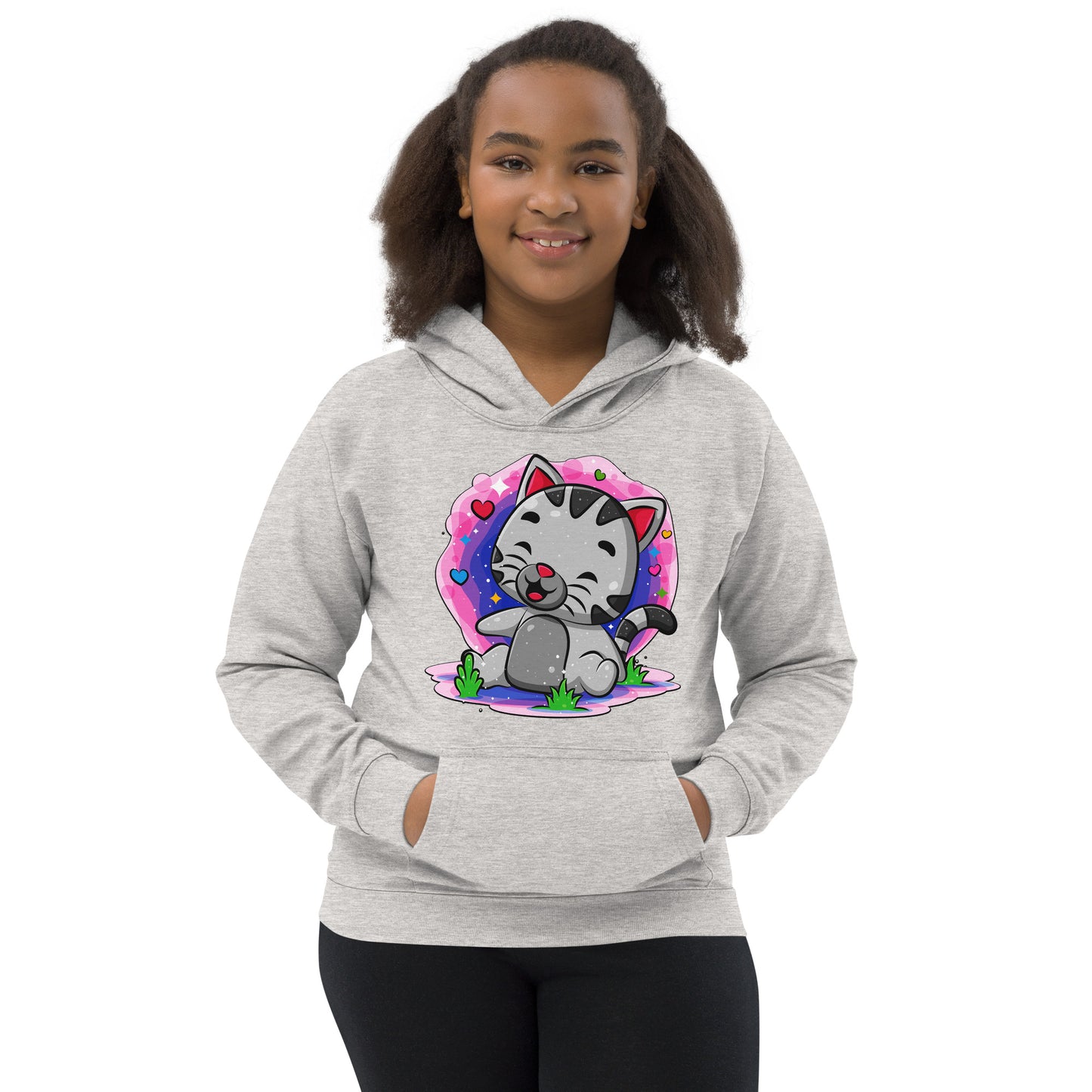 Happy Cat Laughing in the Garden Hoodie, No. 0530