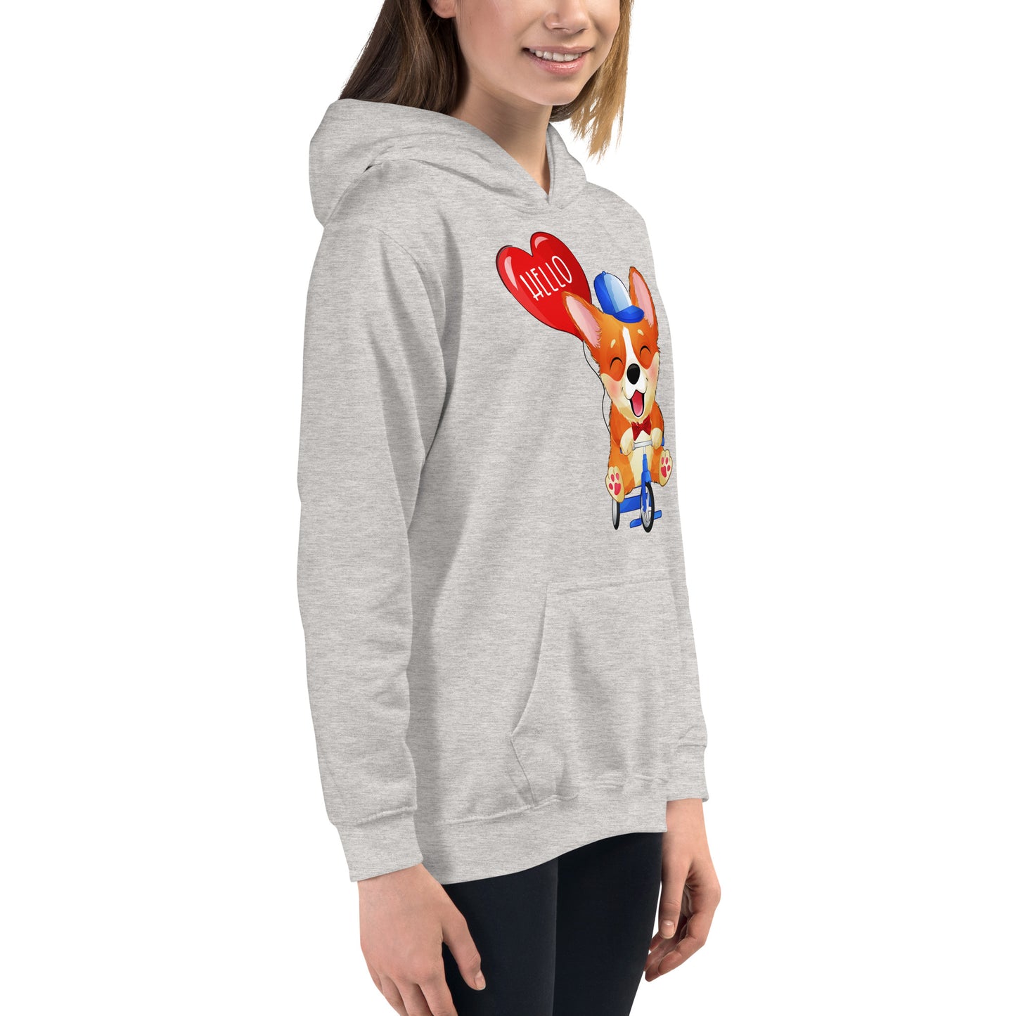 Happy Corgi Dog Riding Bicycle Hoodie, No. 0057