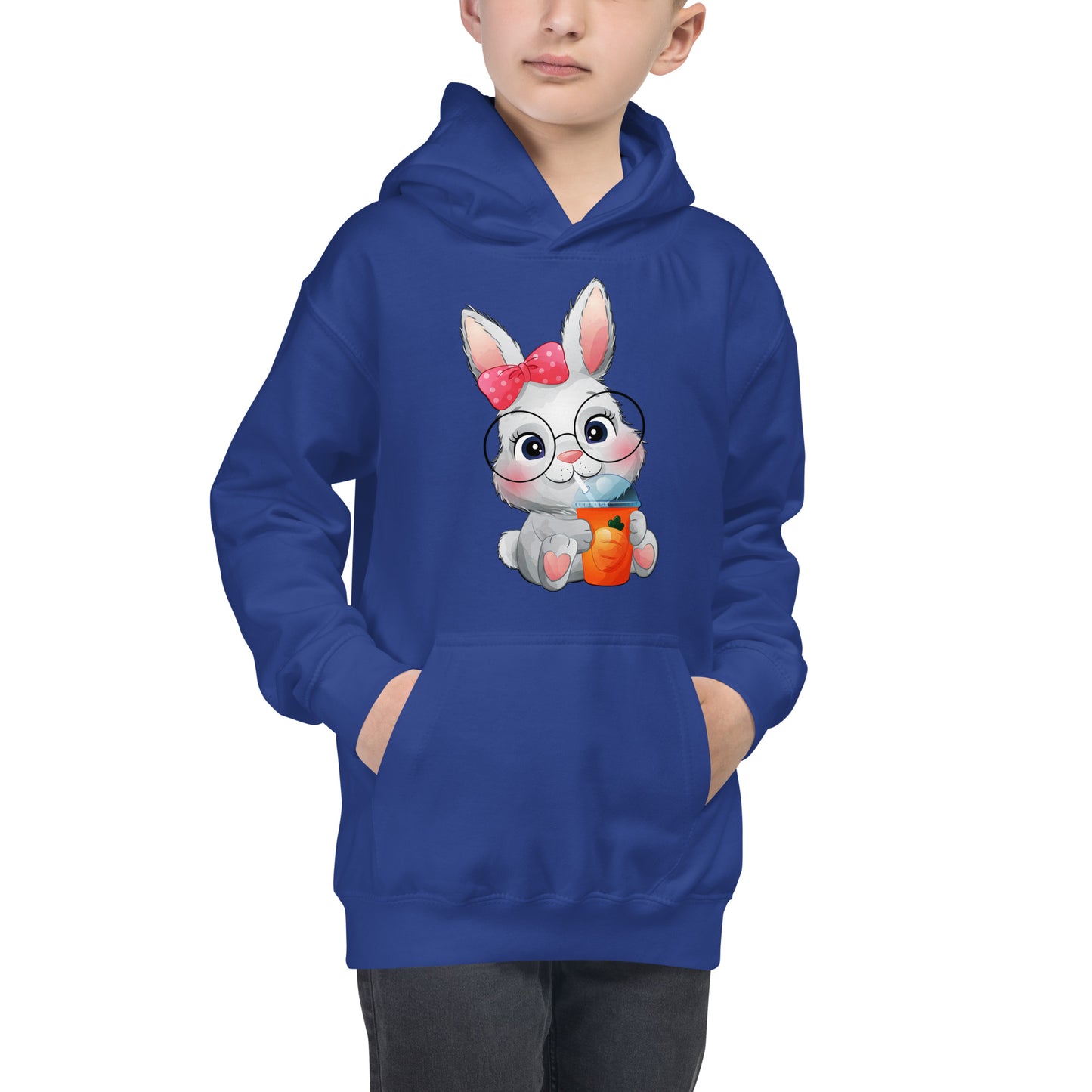 Bunny Drinking Carrot Juice Hoodie, No. 0029