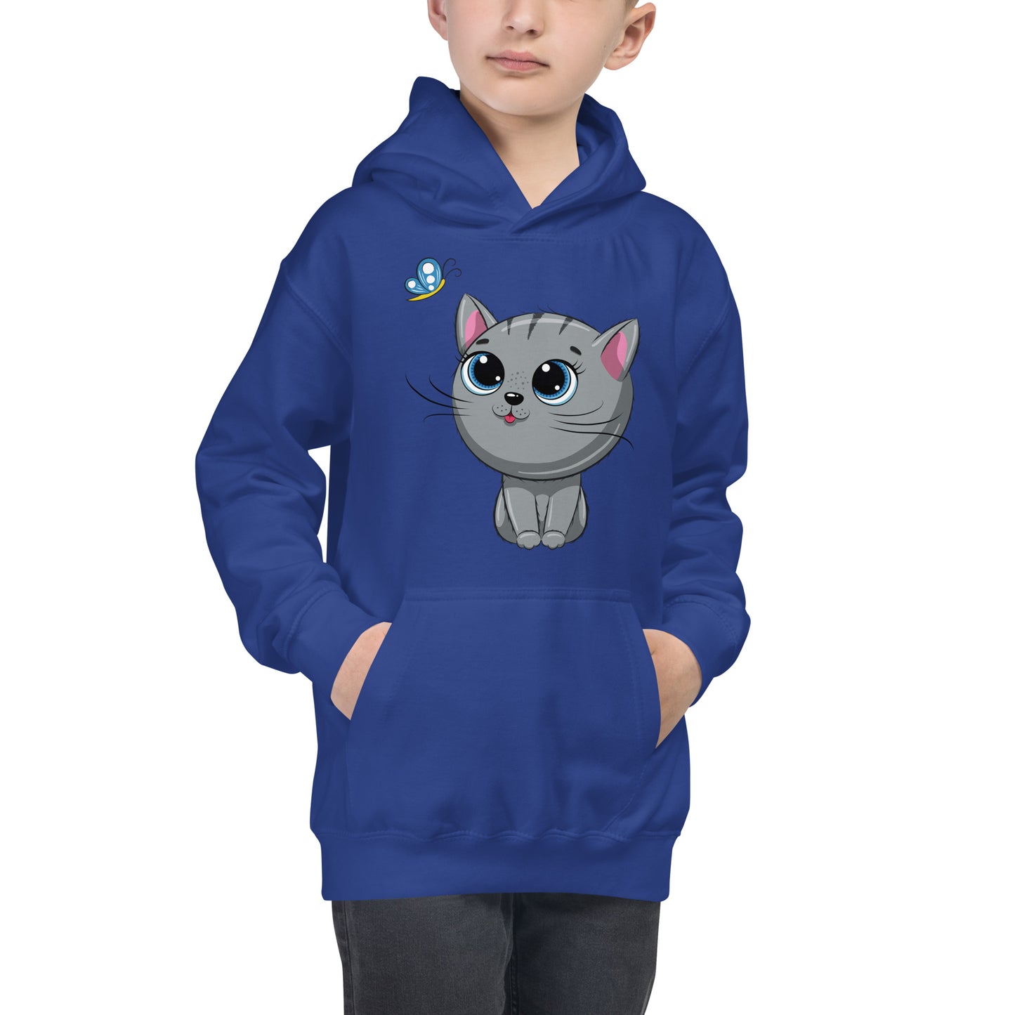 Cute Baby Cat with Butterfly Hoodie, No. 0140