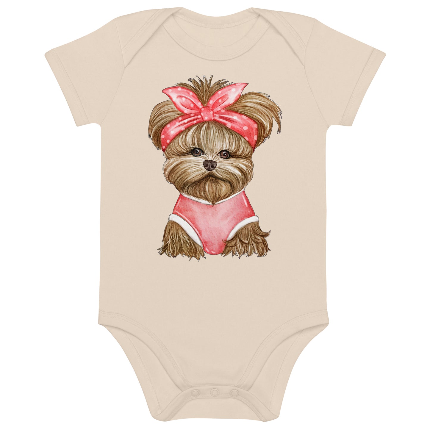 Adorable Dog with Red Ribbon Bodysuit, No. 0566