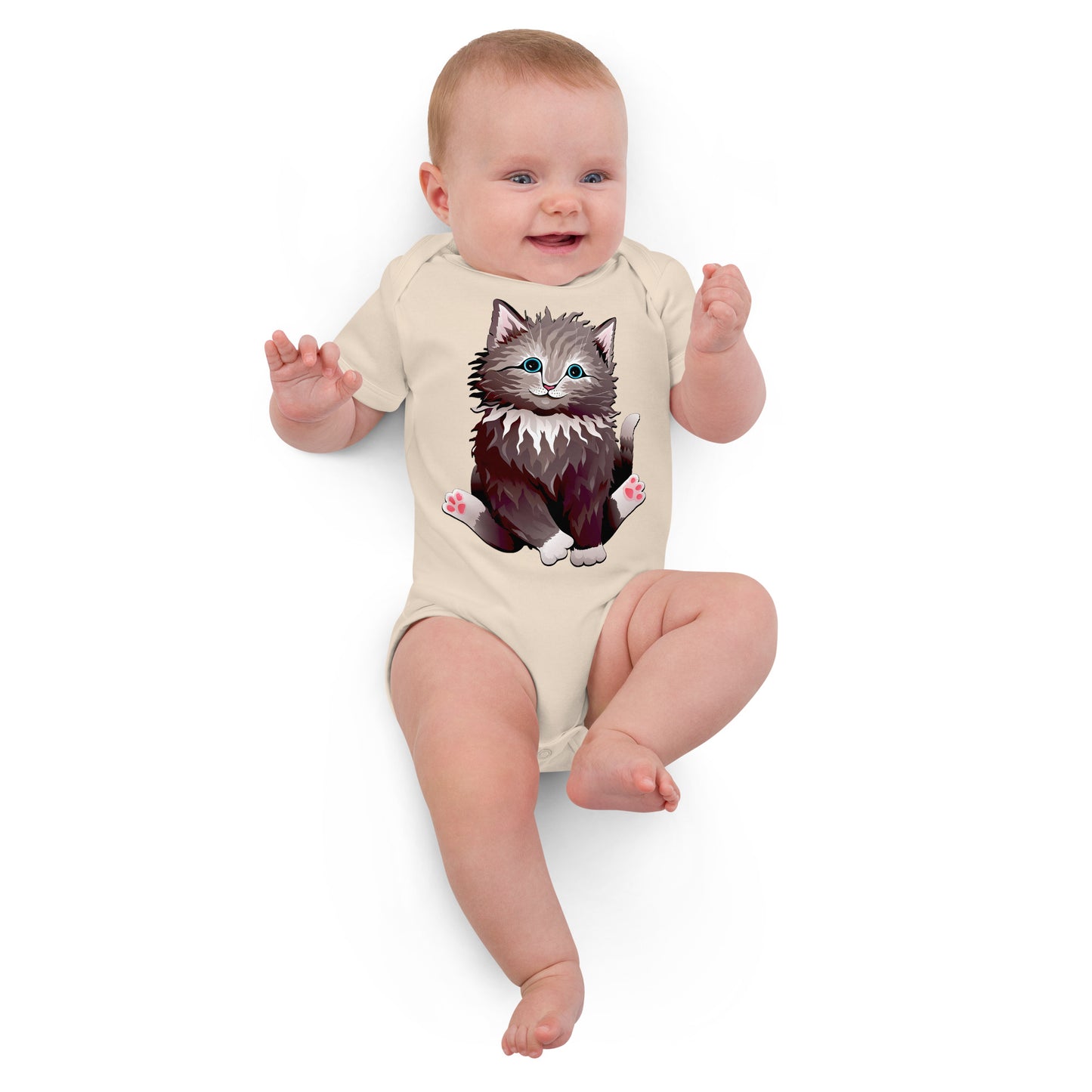 Cute Cat Smiling Bodysuit, No. 0160