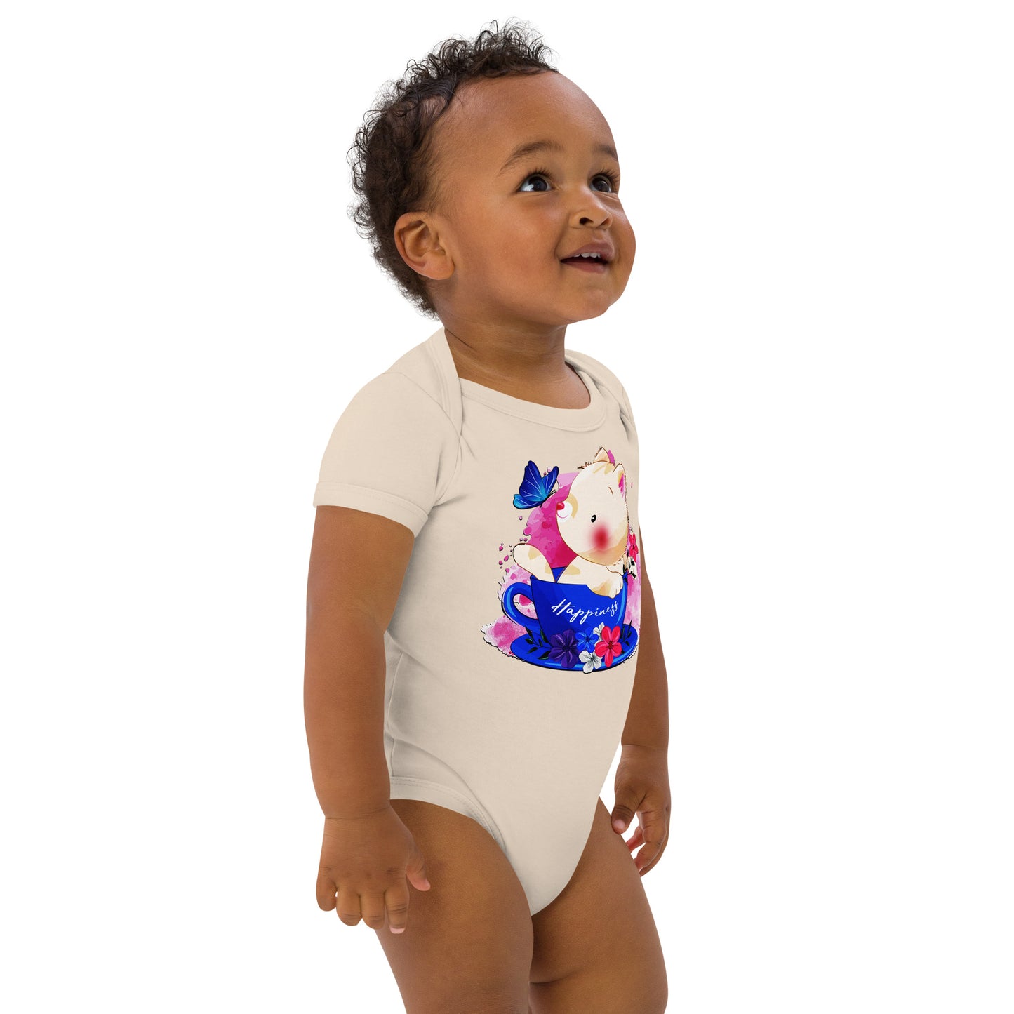 Cute Kitty Cat Playing with Butterfly Bodysuit, No. 0321