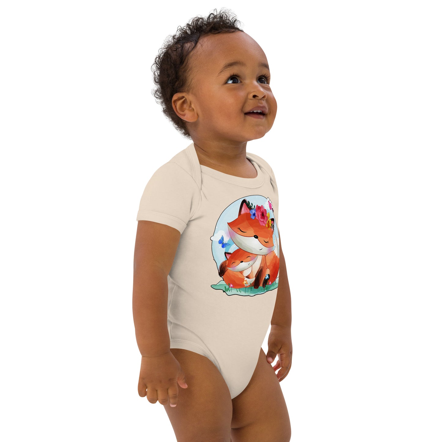 Lovely Mom and Baby Fox Bodysuit, No. 0067