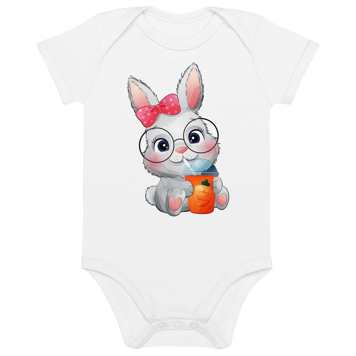 Bunny Drinking Carrot Juice Bodysuit, No. 0029