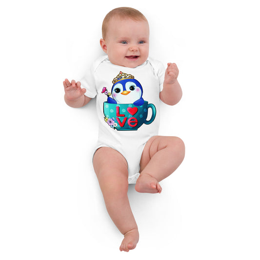 Little Penguin Inside Coffee Cup Bodysuit, No. 0462