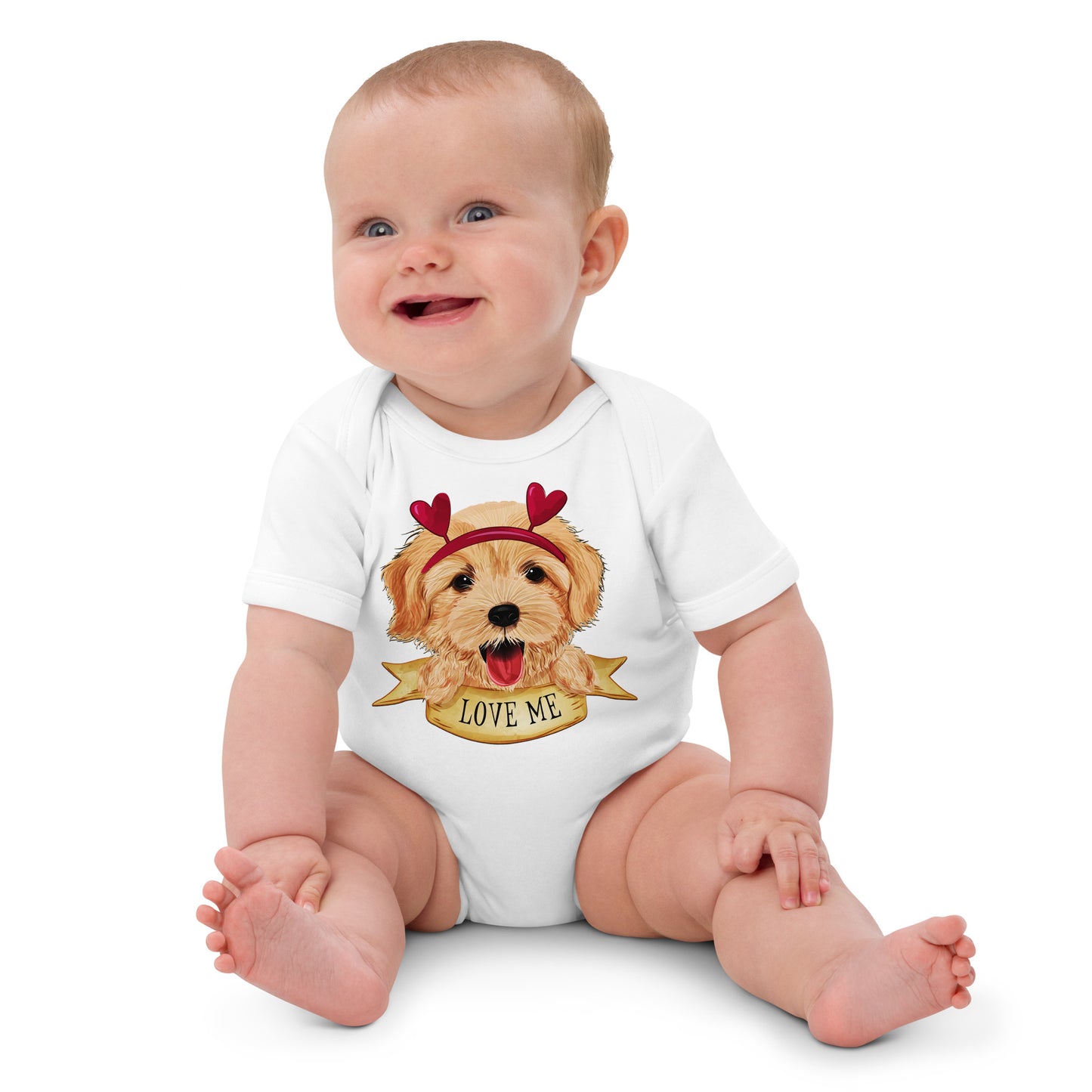 Cute Golden Retriever Dog Bodysuit, No. 0303