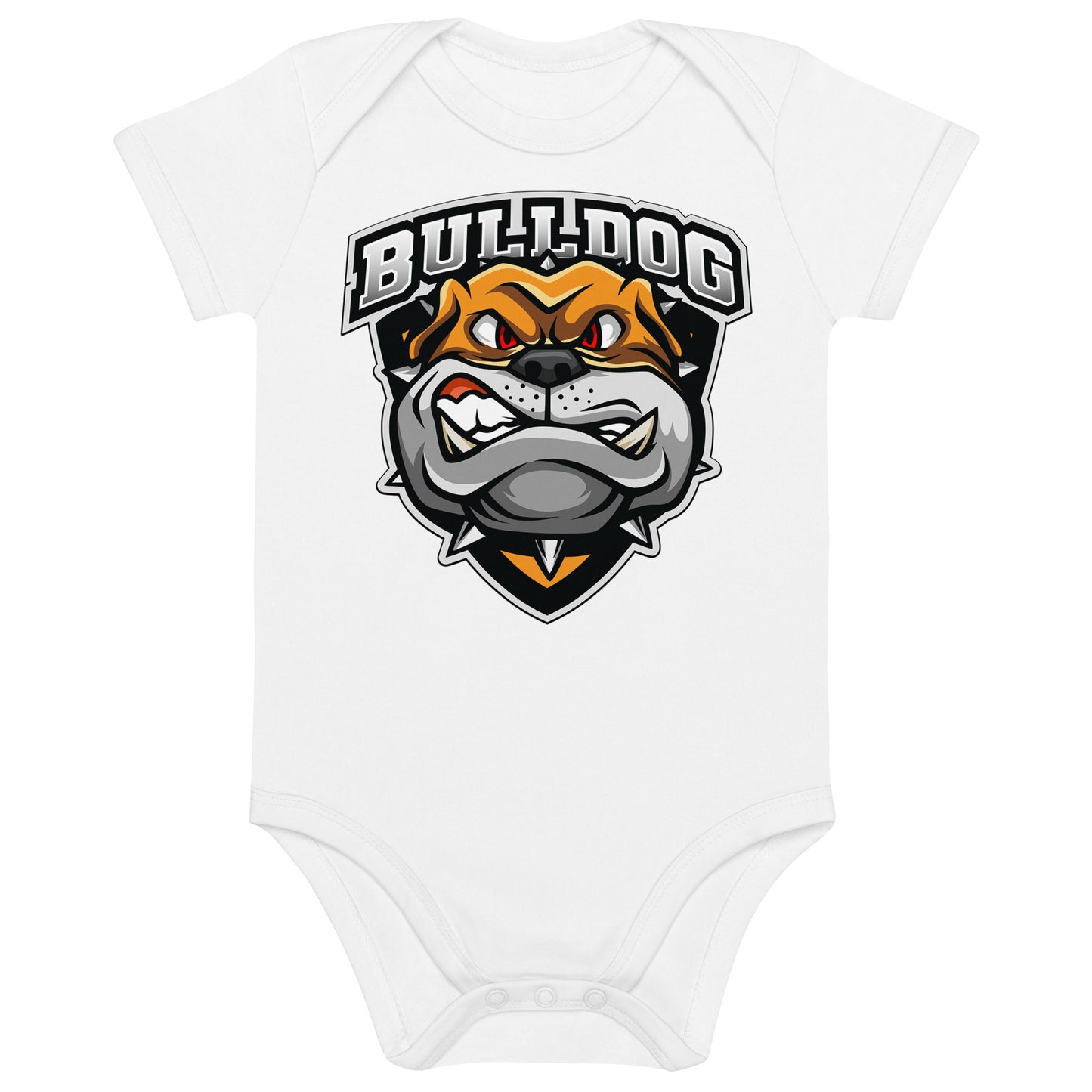 Bulldog Dog Portrait Illustration Bodysuit, No. 0109