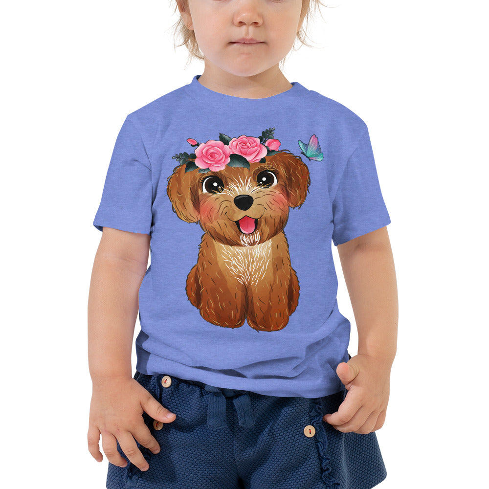 Cute Poodle Puppy Dog T-shirt, No. 0369