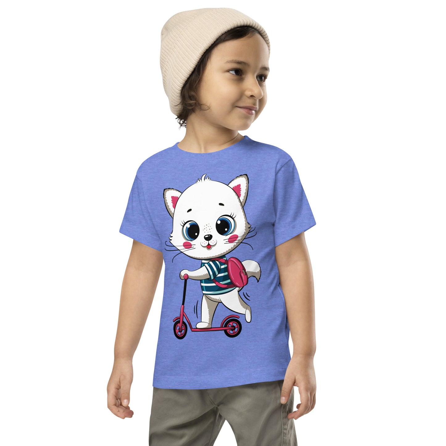 Cute Cat with Scooter T-shirt, No. 0285