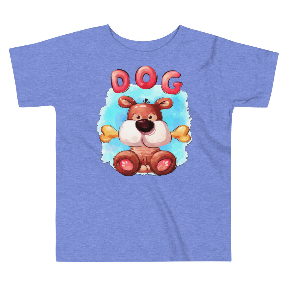 Cute Dog with Bone T-shirt, No. 0499