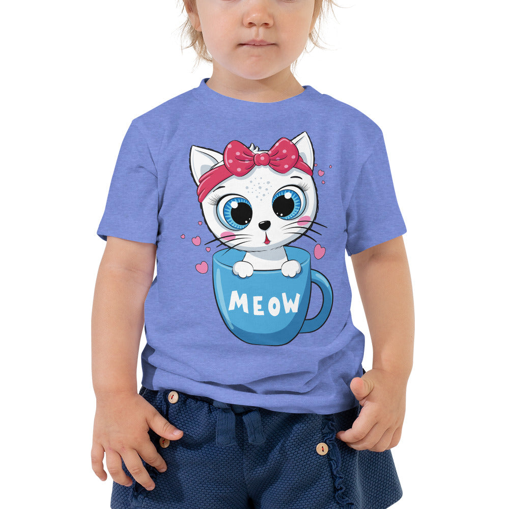 Cute Baby Cat Sitting in Cup T-shirt, No. 0269