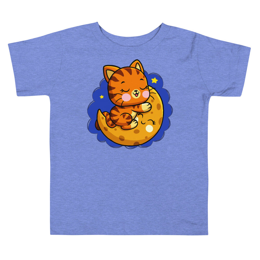 Cute Baby Cat Sleeping on the Moon T-shirt, No. 0272