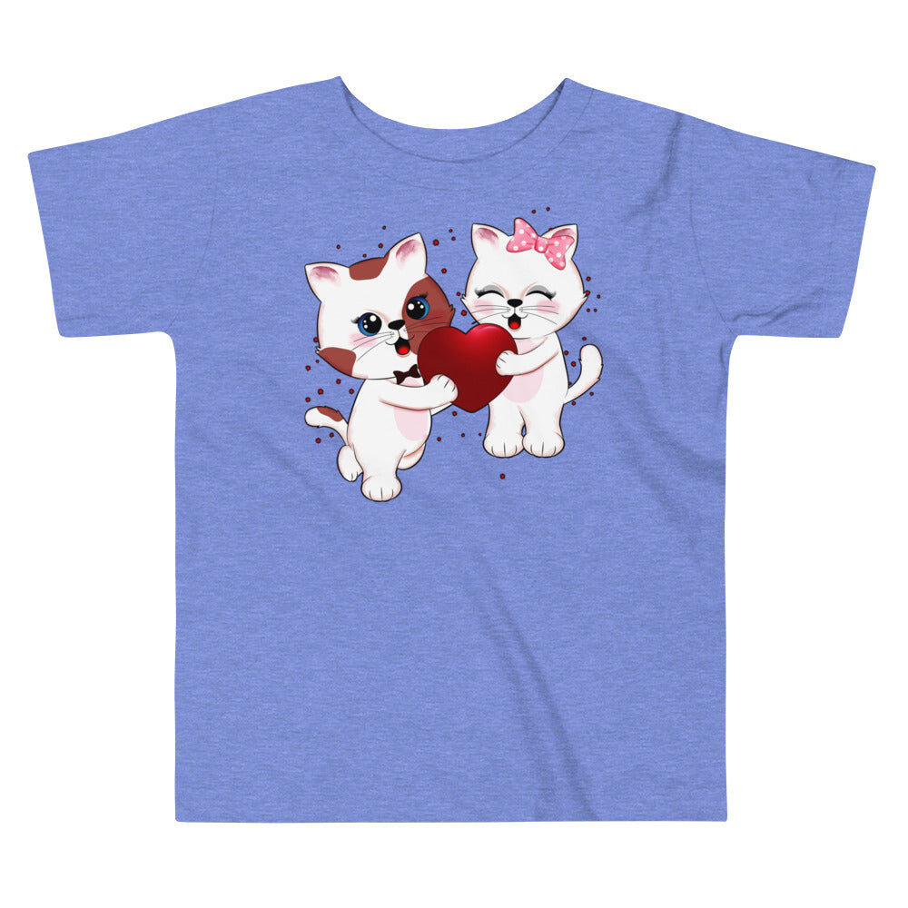 Cute Couple Cats in Love T-shirt, No. 0289