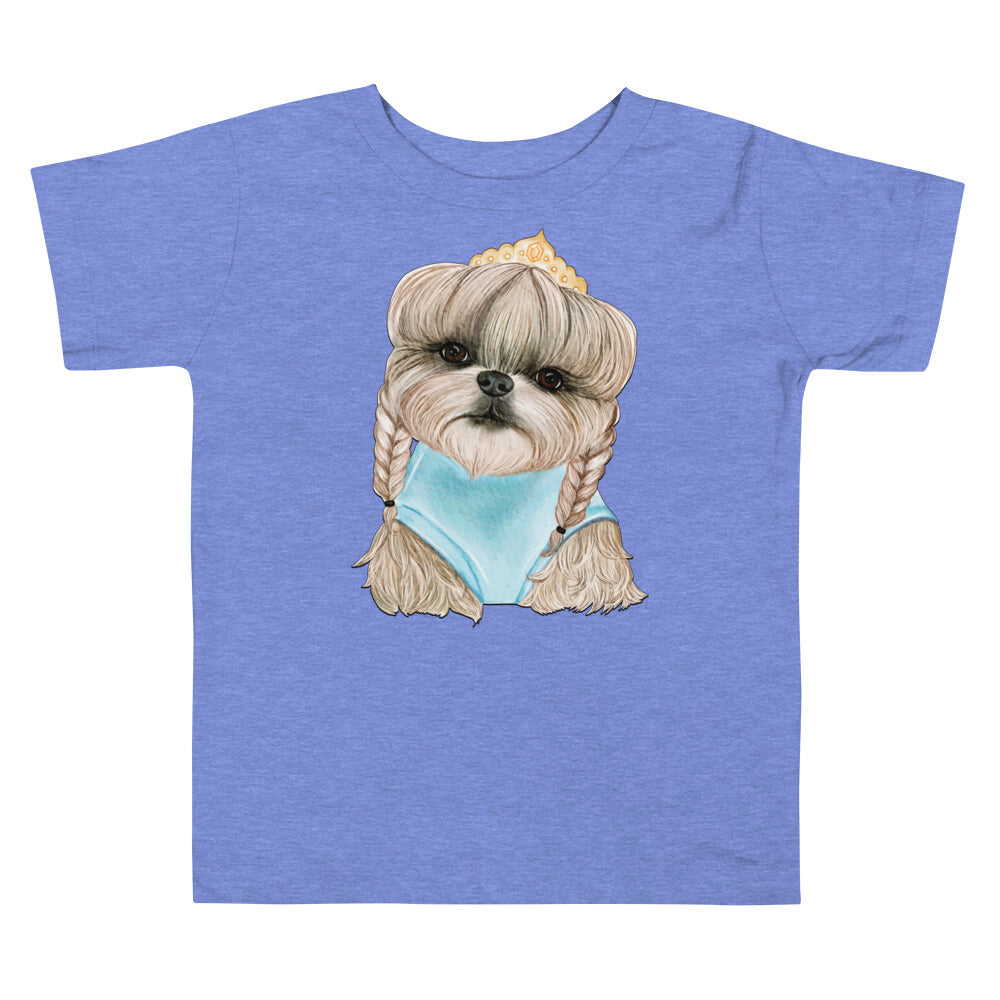 Adorable Dog with Hair Braids Crowns T-shirt, No. 0563