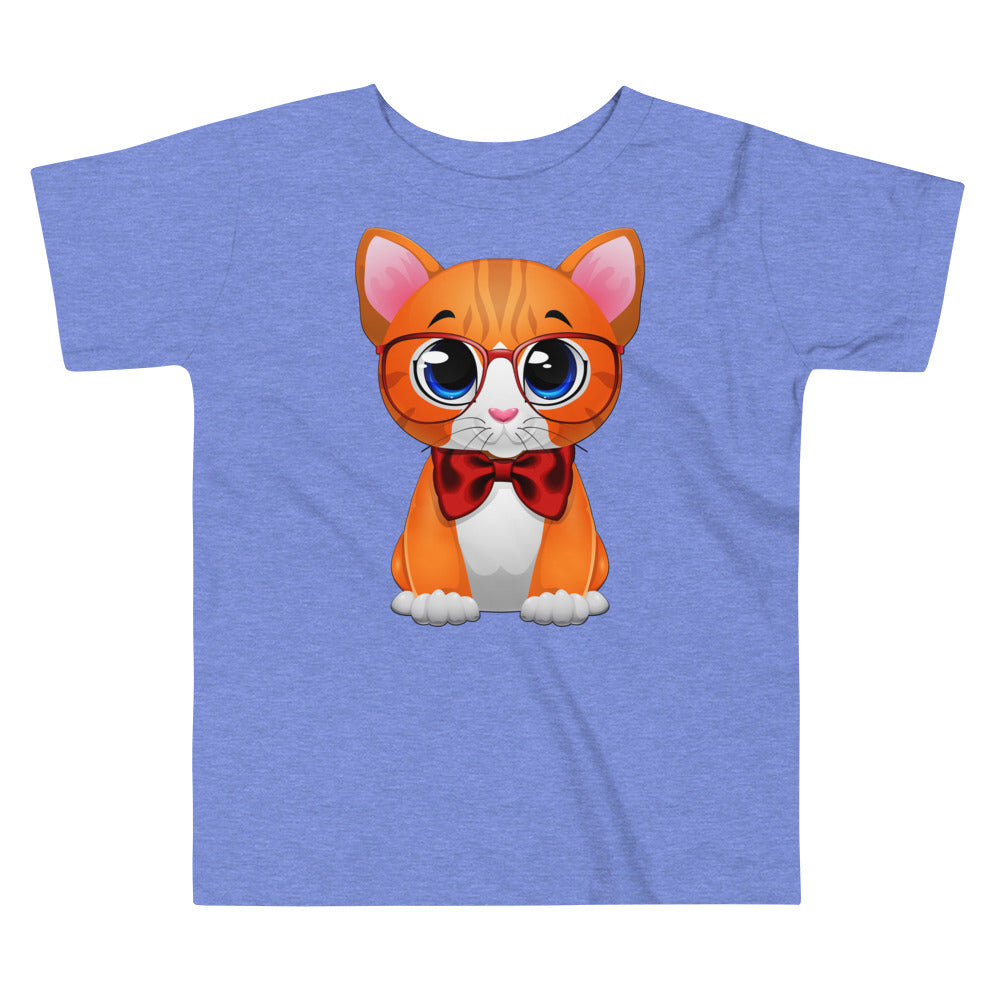 Cute Cat Wearing Red Bow T-shirt, No. 0162