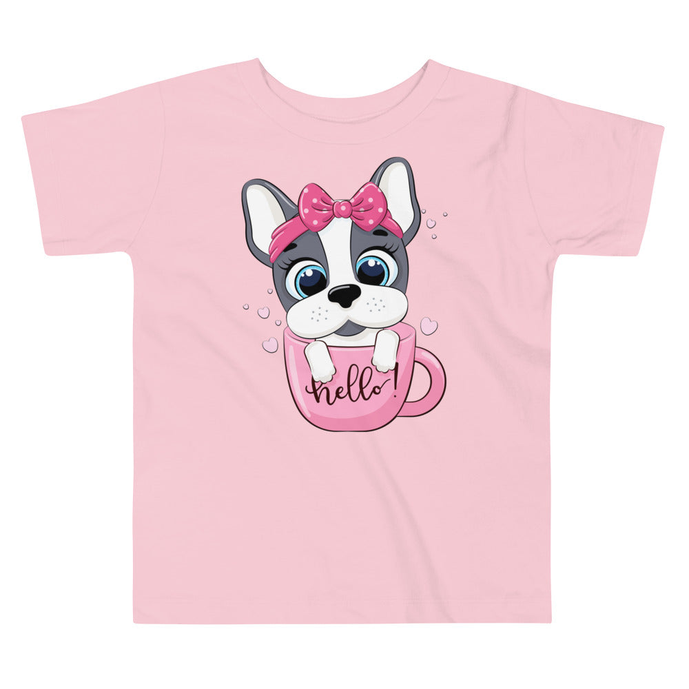 Cute Puppy Dog in Cup T-shirt, No. 0371