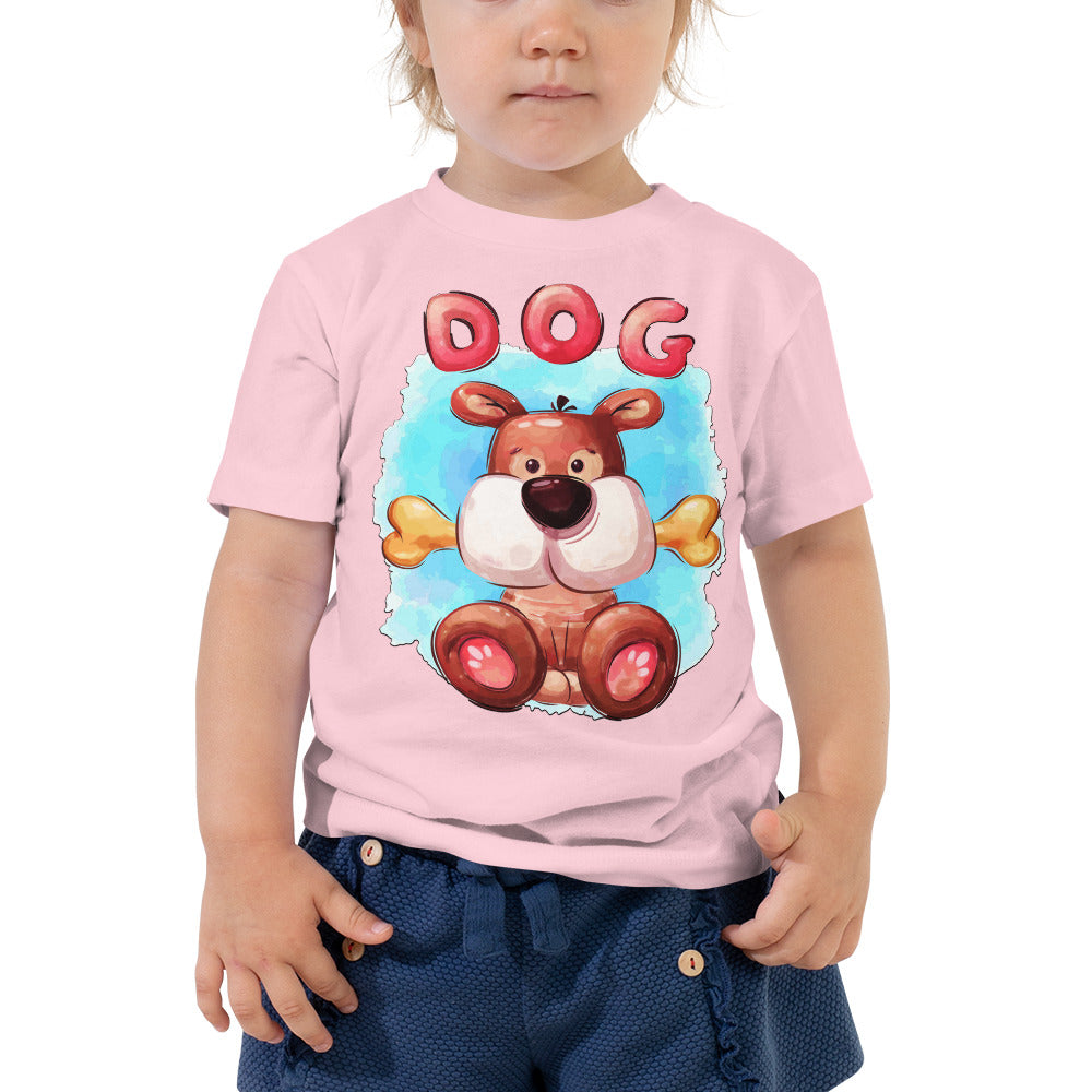 Cute Dog with Bone T-shirt, No. 0499