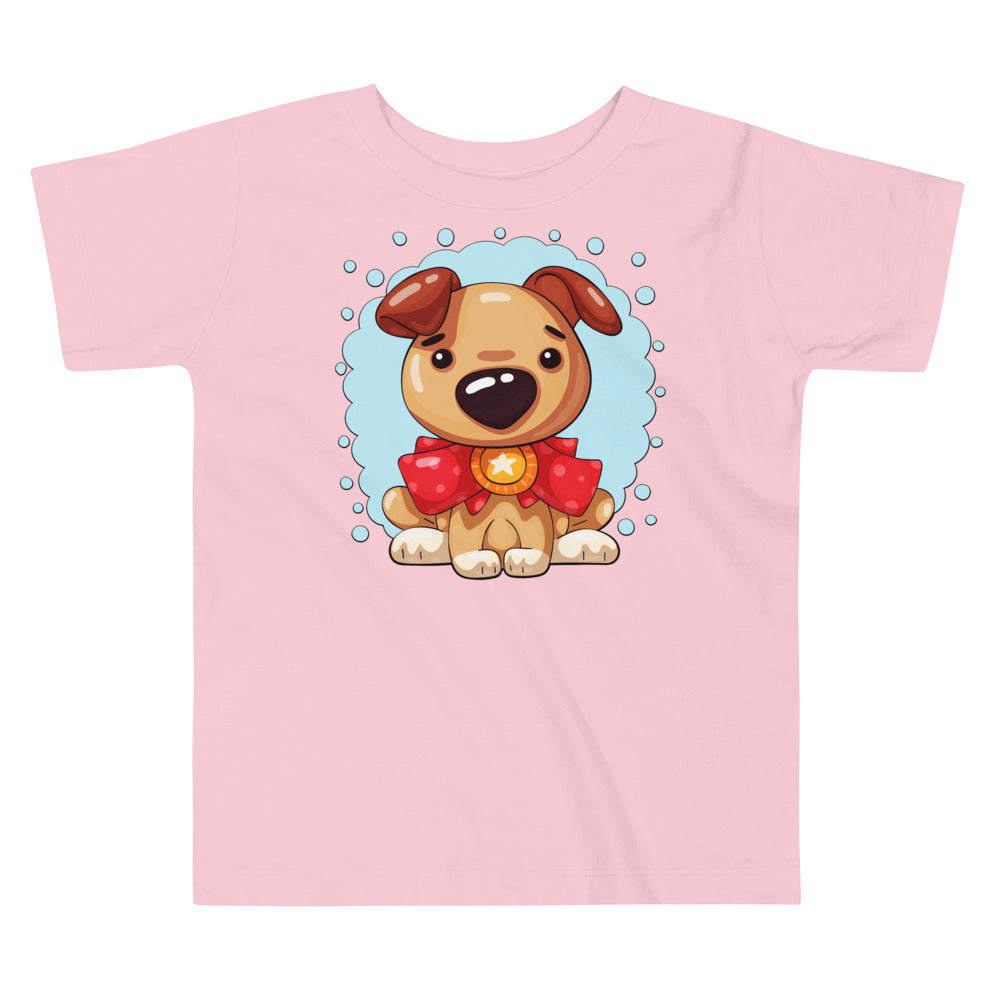 Cute Puppy Dog with Medal T-shirt, No. 0373