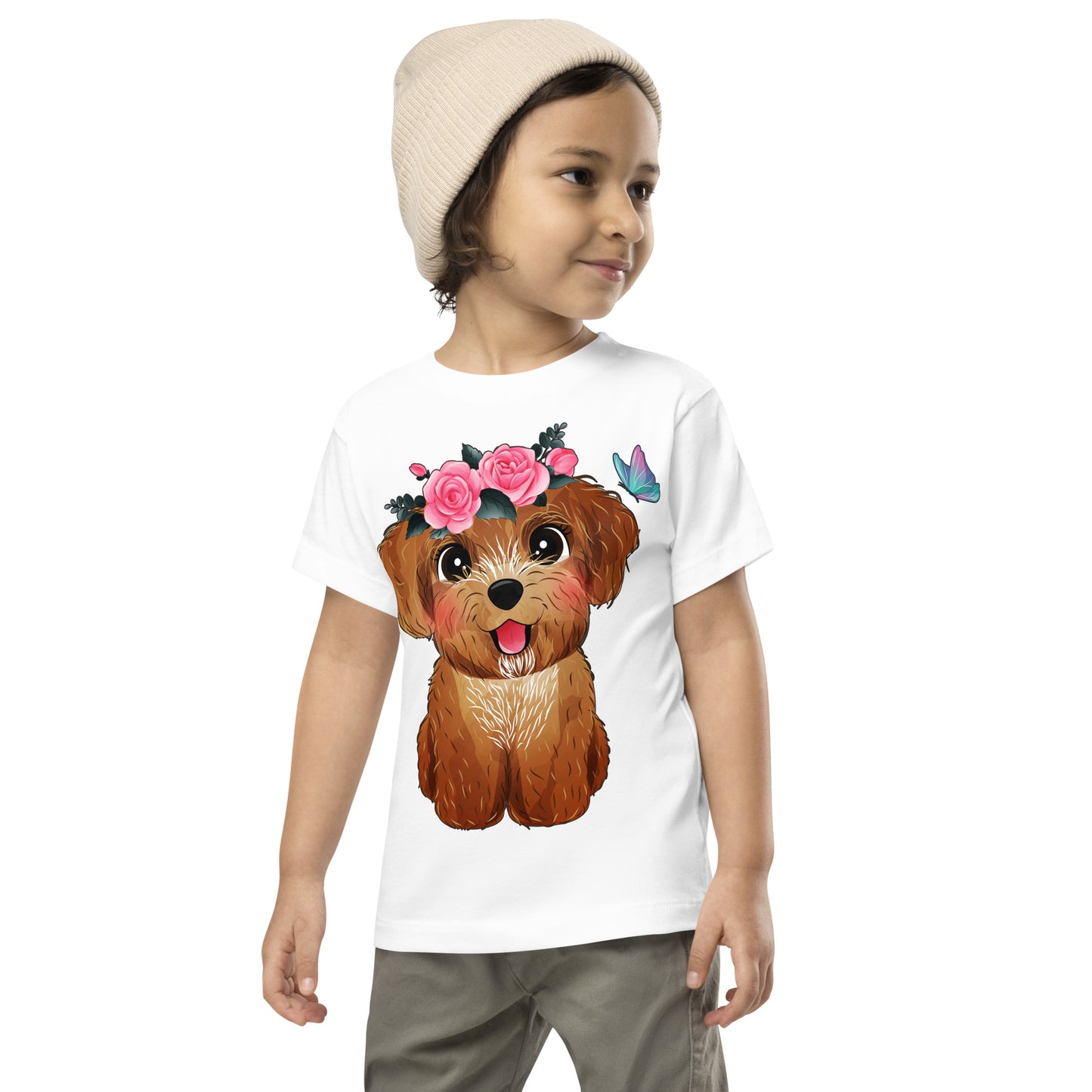 Cute Poodle Puppy Dog T-shirt, No. 0369