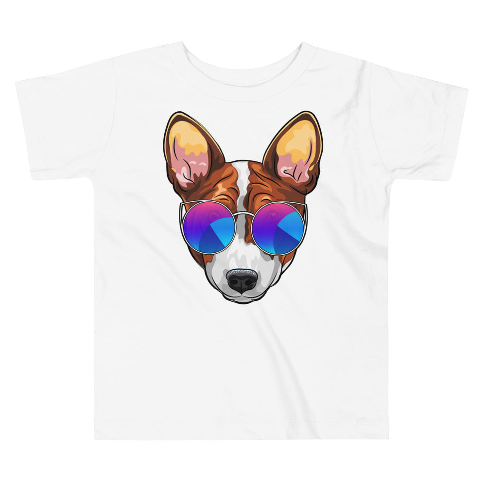 Basenji Dog Wears Glasses T-shirt, No. 0104