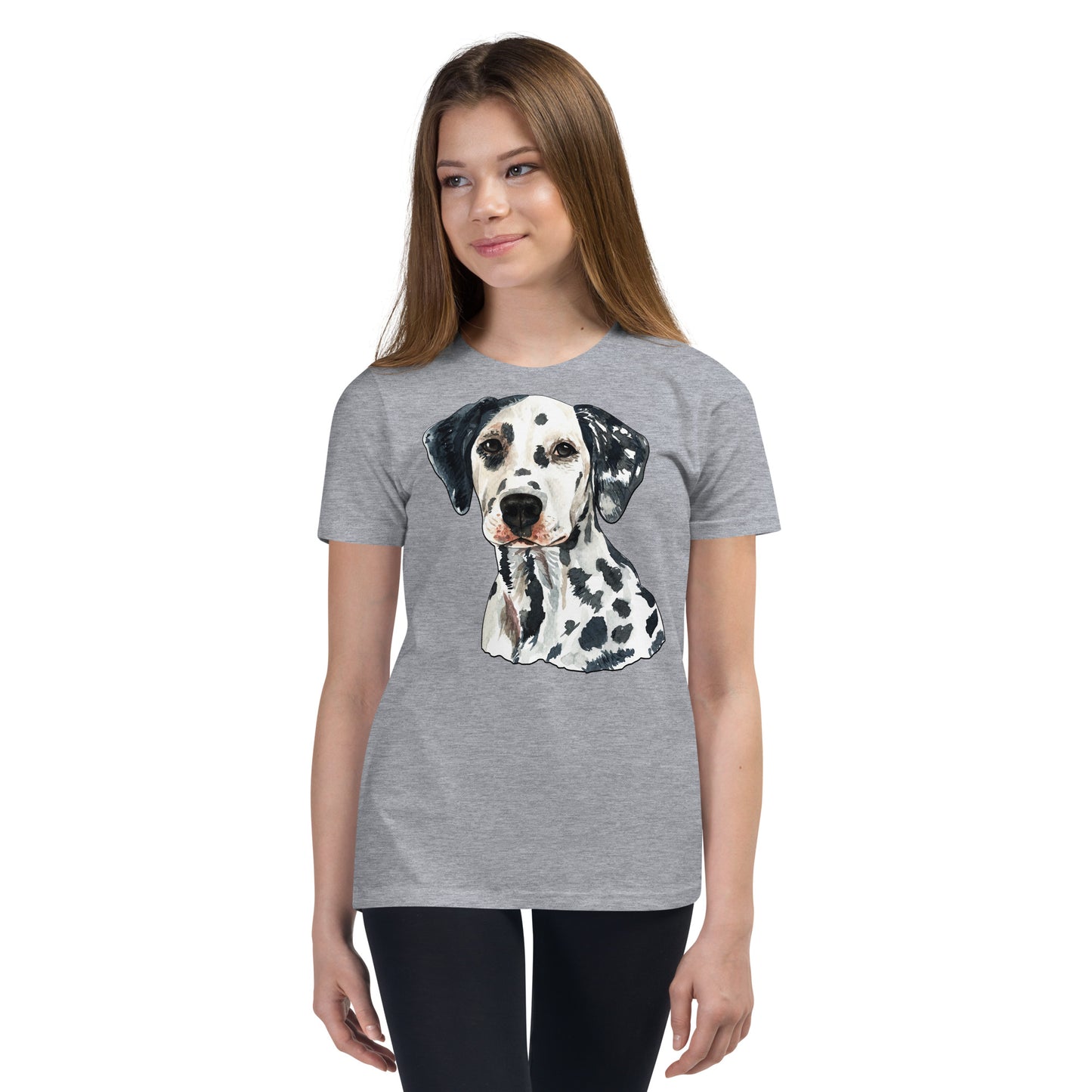 Cute Dalmatian Dog Portrait T-shirt, No. 0592