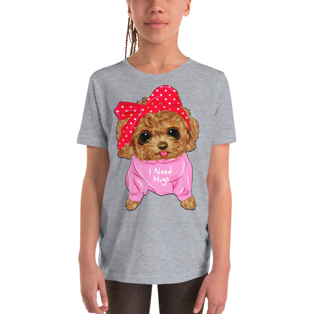 Cute Dog Puppy Needs a Hug T-shirt, No. 0296