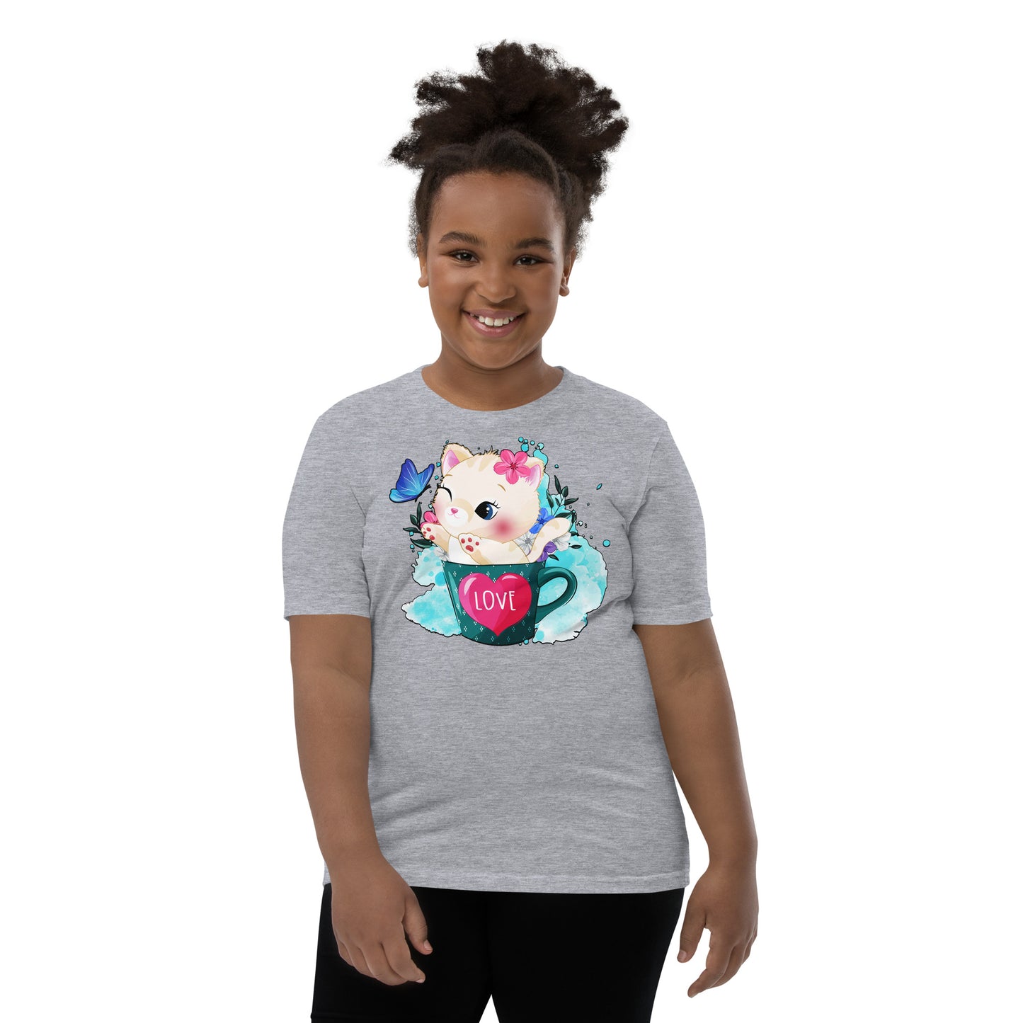 Cute Kitty Cat Inside Cup T-shirt, No. 0317