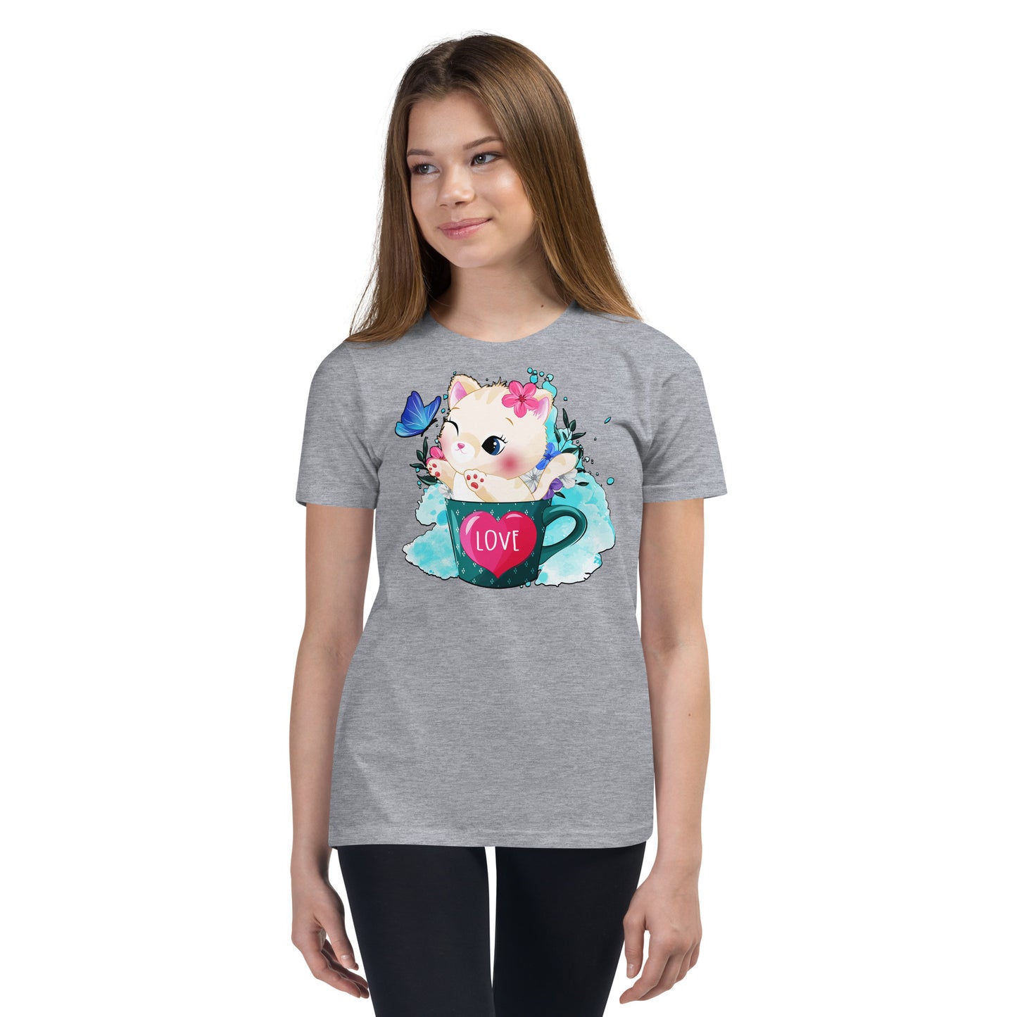 Cute Kitty Cat Inside Cup T-shirt, No. 0317