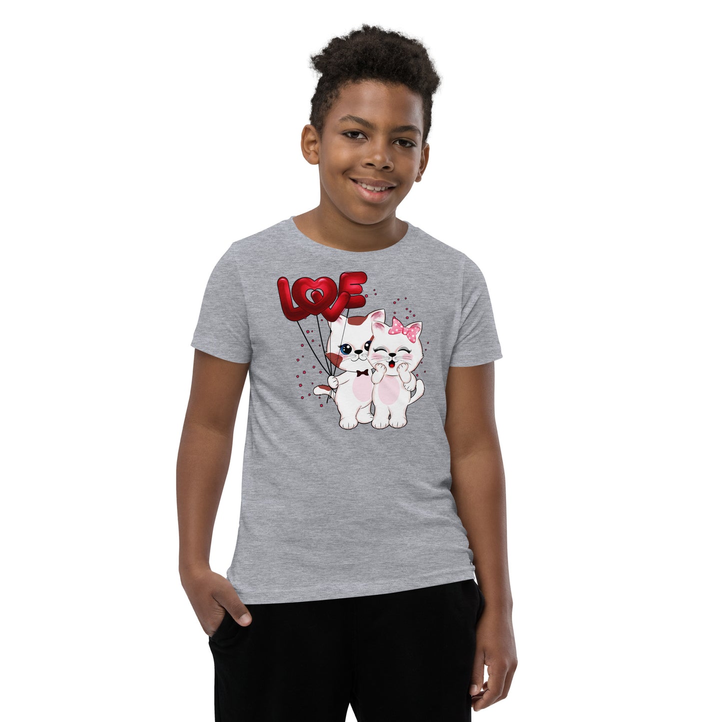 Cute Couple Cats in Love T-shirt, No. 0290