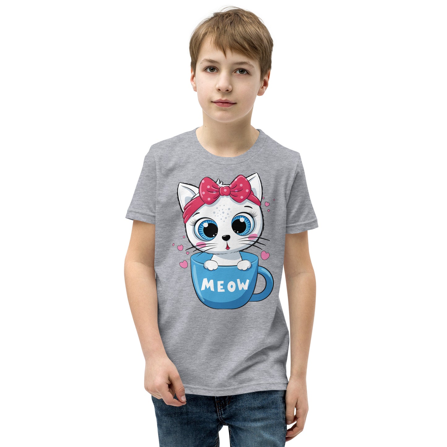 Cute Baby Cat Sitting in Cup T-shirt, No. 0269