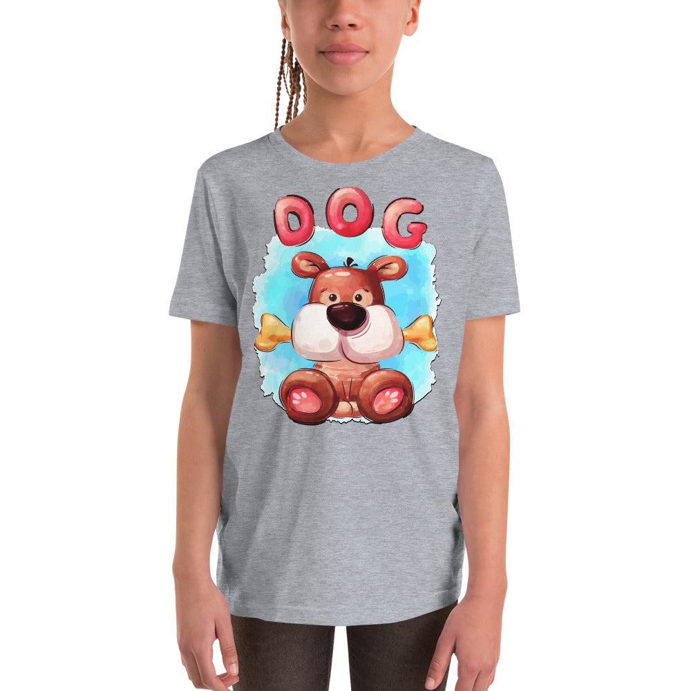 Cute Dog with Bone T-shirt, No. 0499
