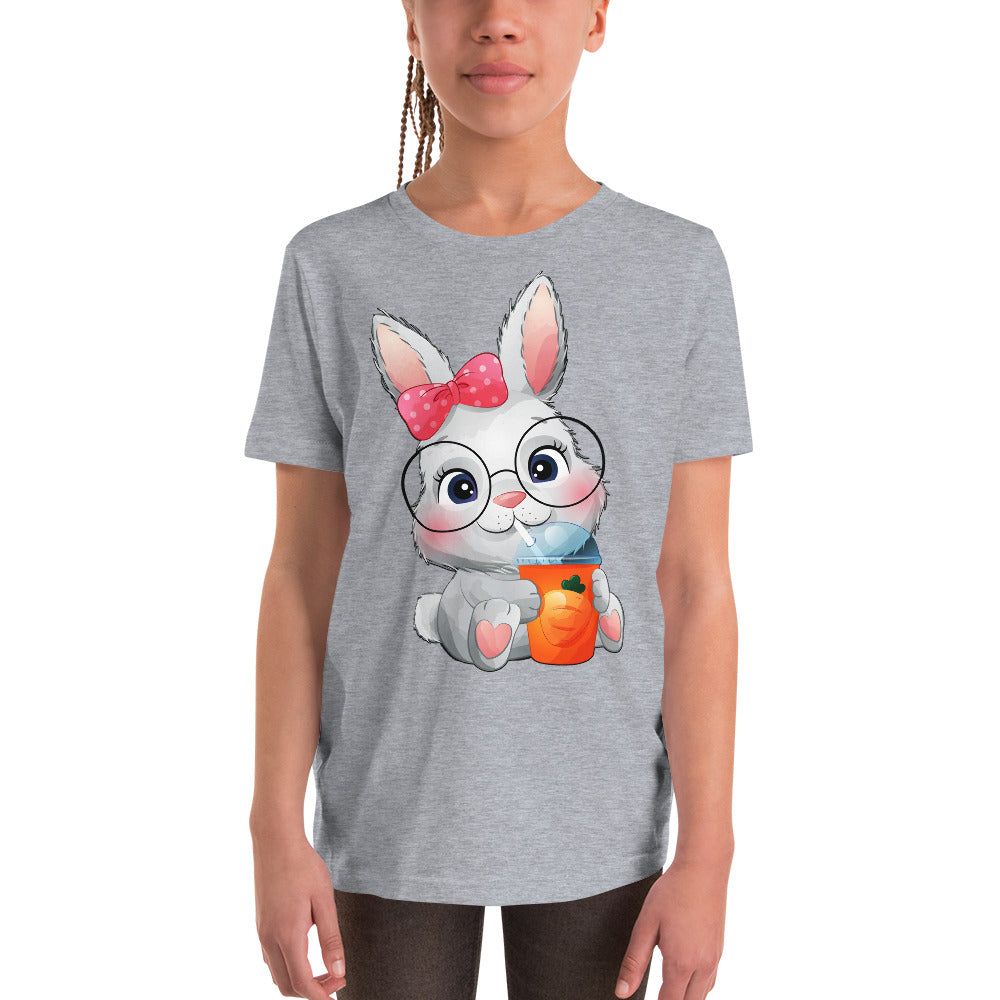 Bunny Drinking Carrot Juice T-shirt, No. 0029