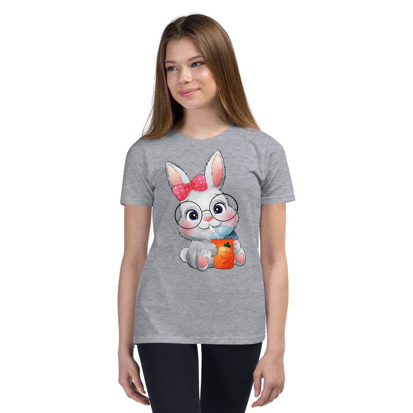 Bunny Drinking Carrot Juice T-shirt, No. 0029