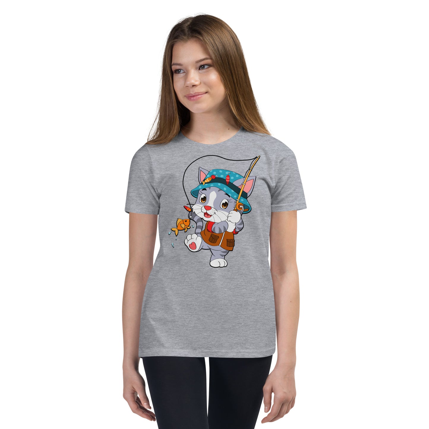 Cute Cat Fishing T-shirt, No. 0156