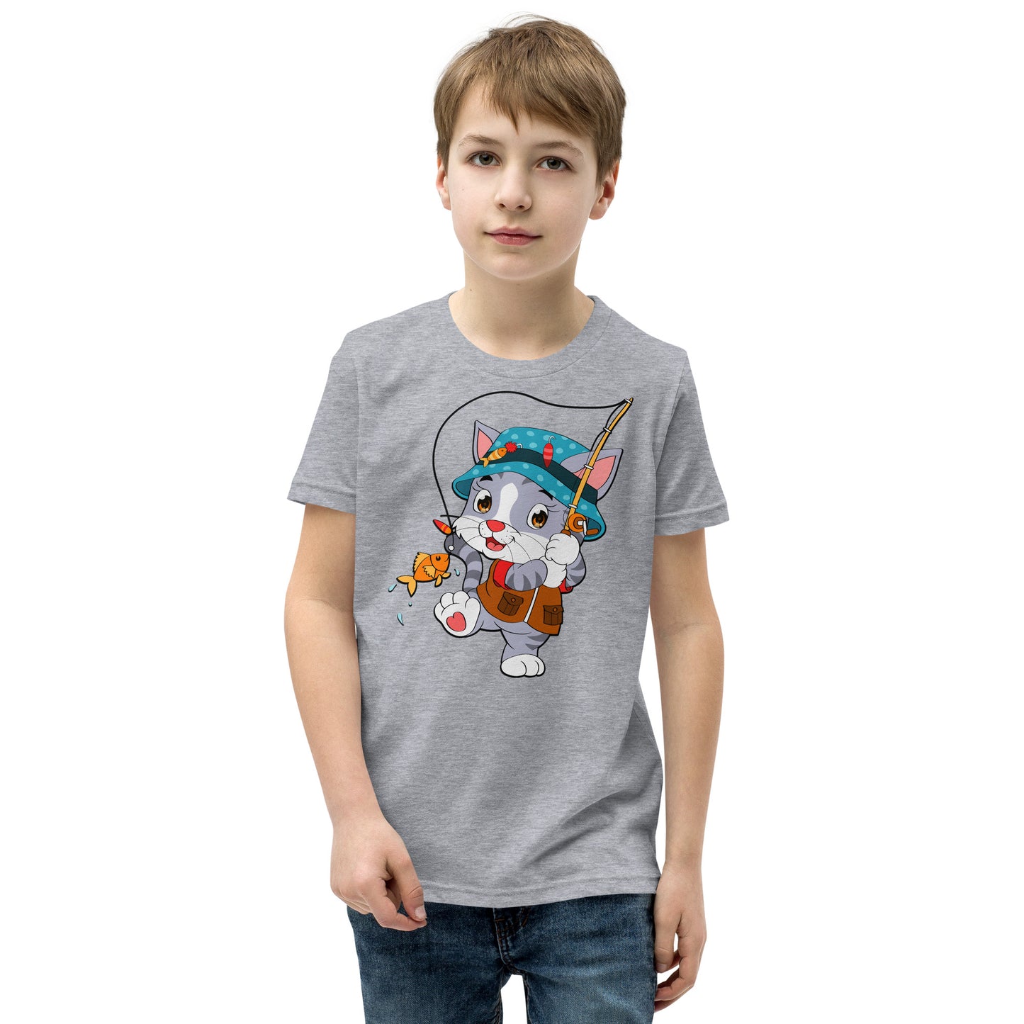 Cute Cat Fishing T-shirt, No. 0156