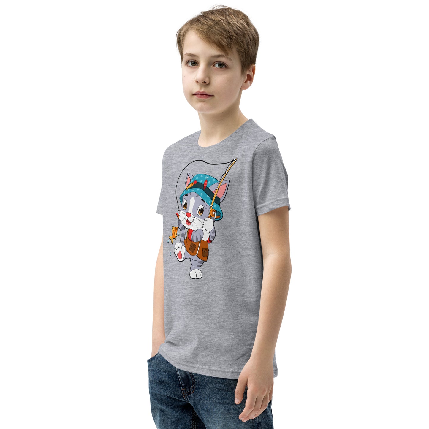 Cute Cat Fishing T-shirt, No. 0156