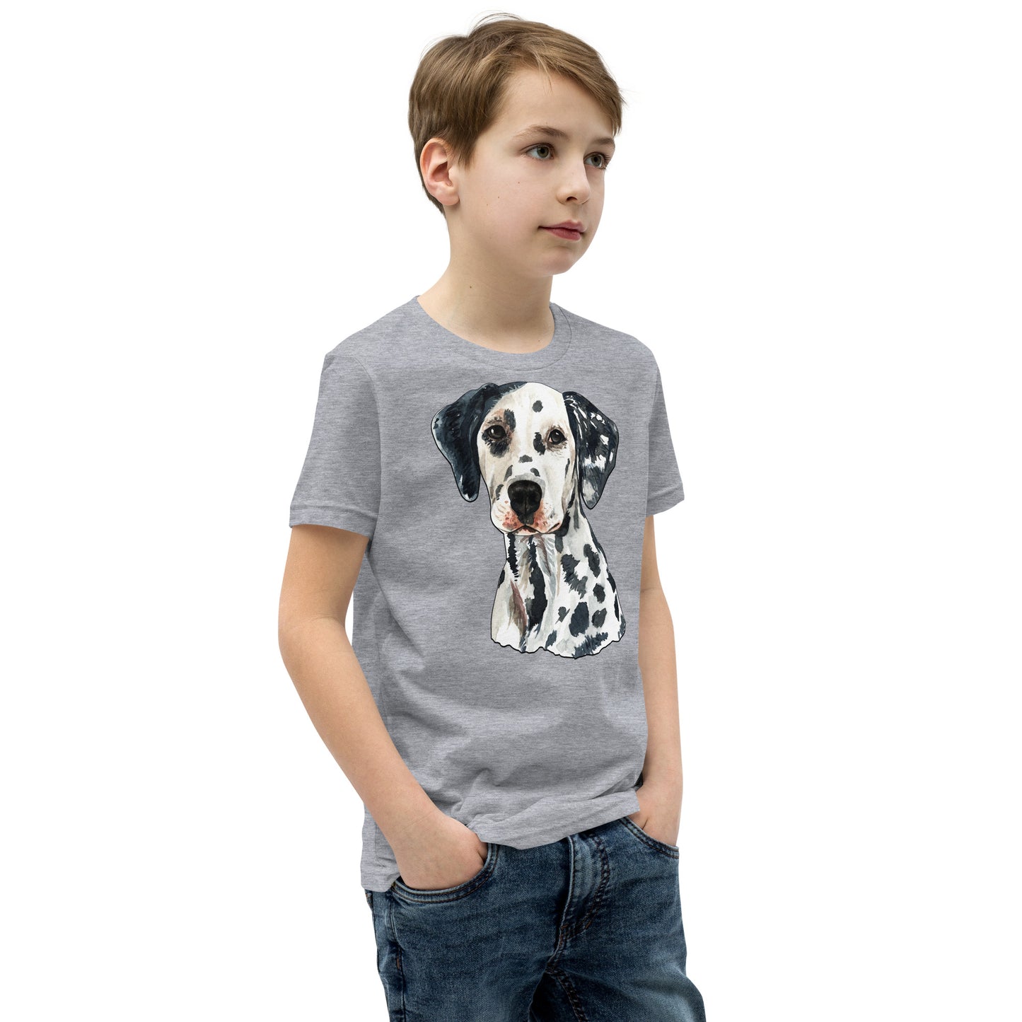 Cute Dalmatian Dog Portrait T-shirt, No. 0592