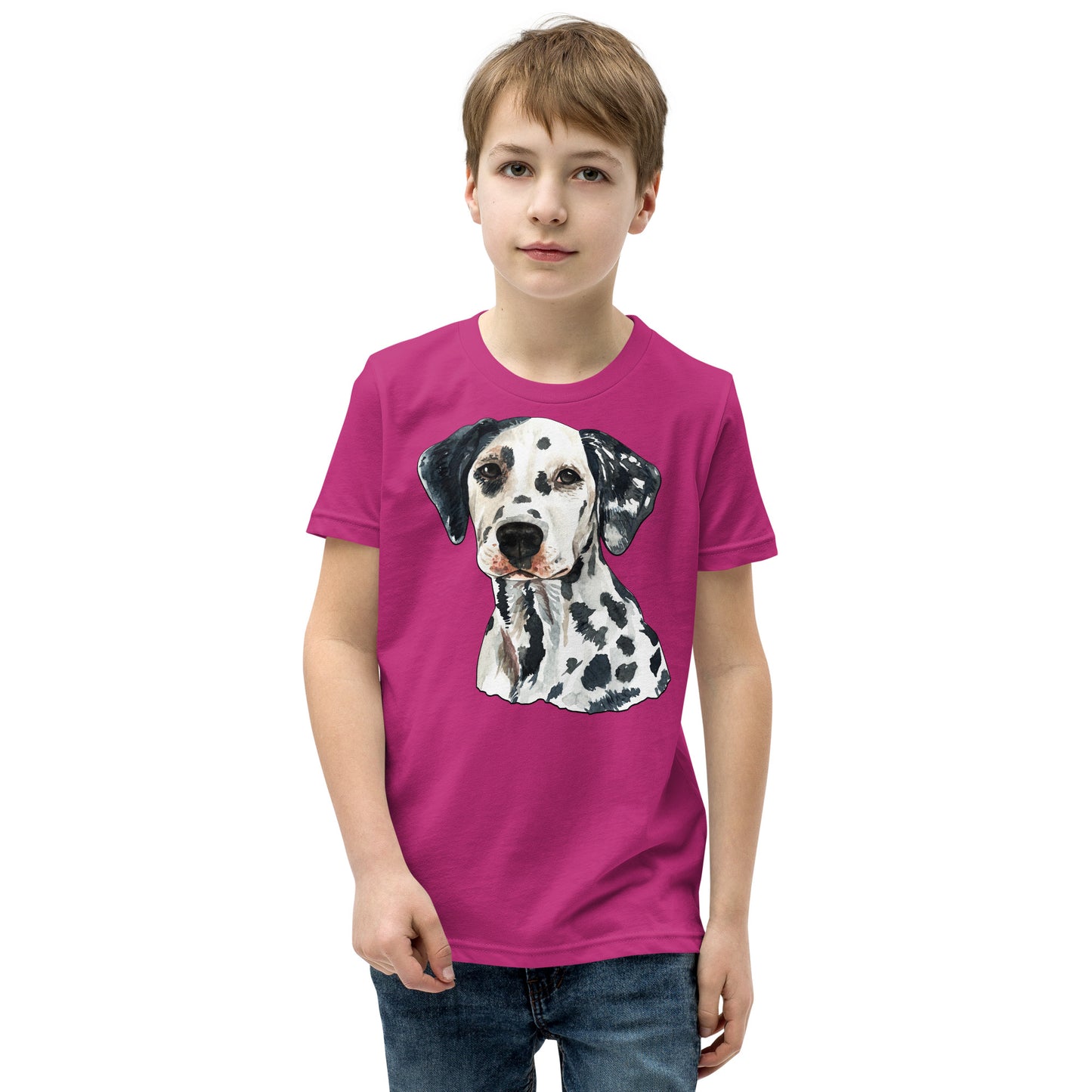 Cute Dalmatian Dog Portrait T-shirt, No. 0592