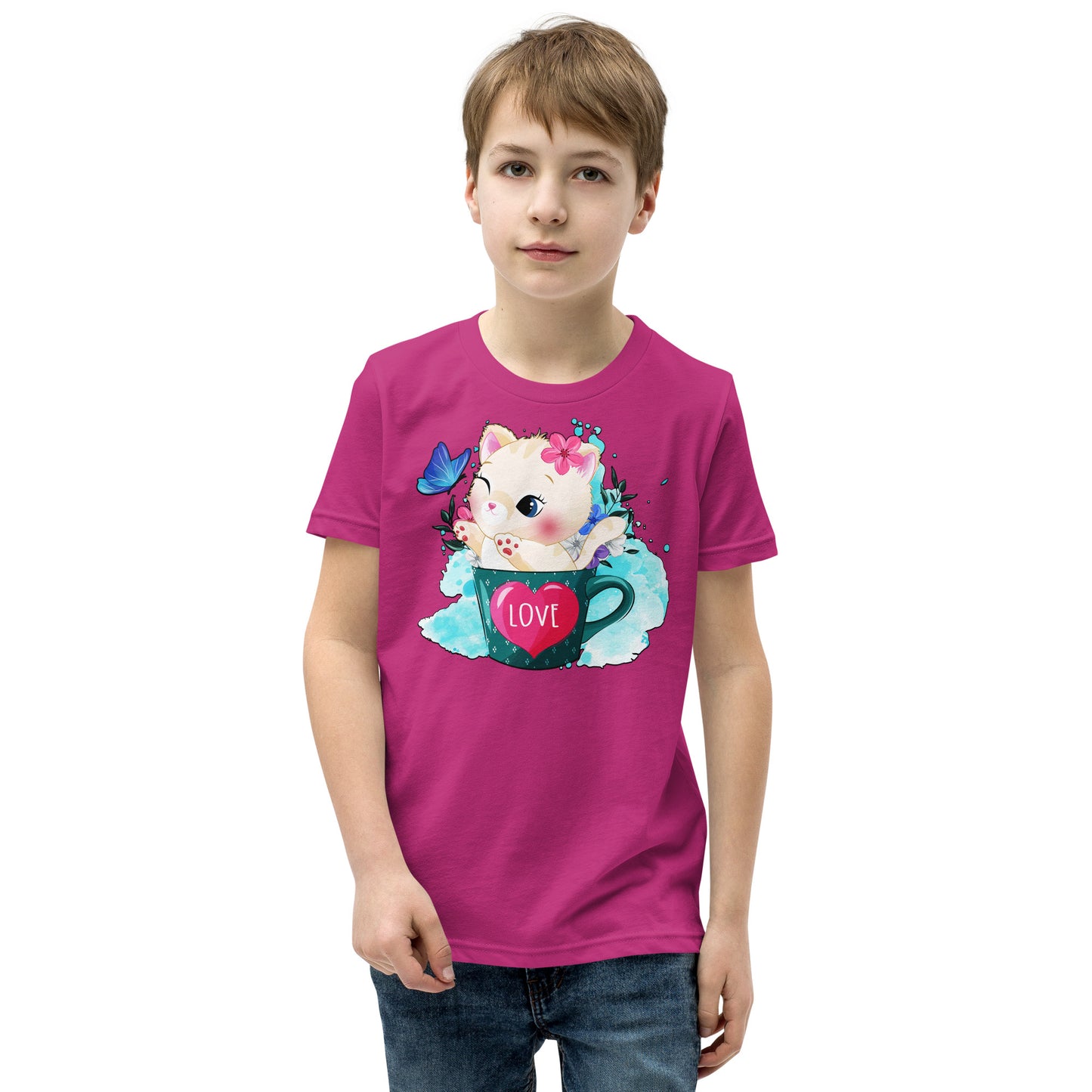 Cute Kitty Cat Inside Cup T-shirt, No. 0317